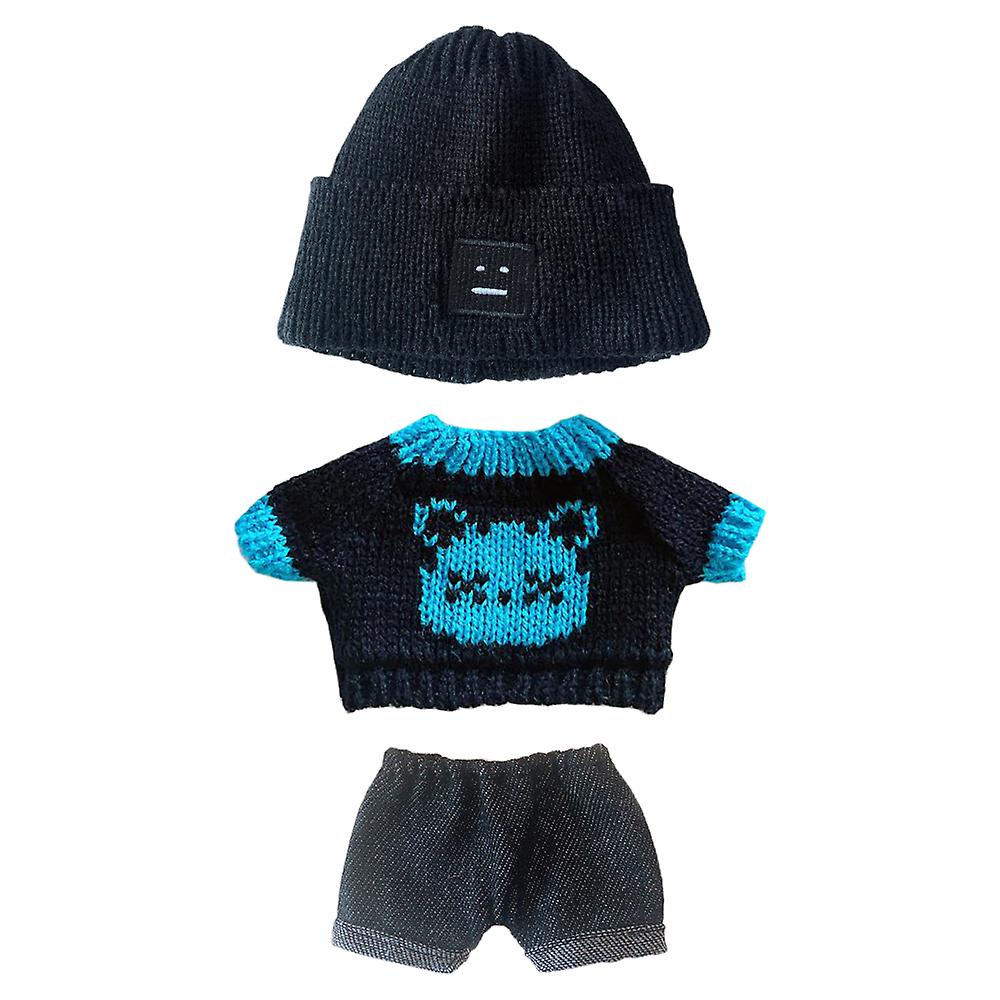 20cm Plush Doll Clothes Hat Kitten Sweater Flanging Jeans