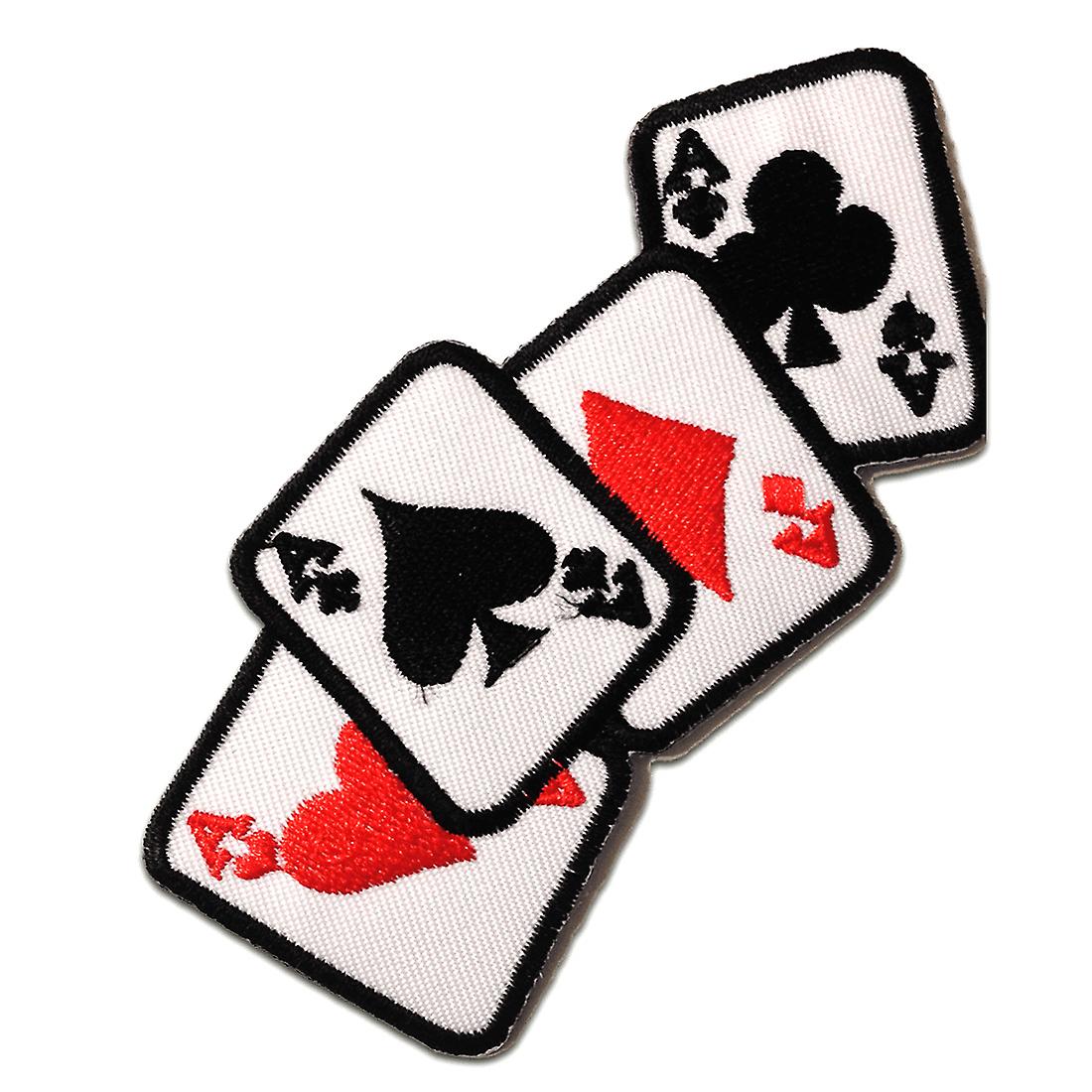 Patch / Iron-on Patch - Aces Poker Cards Biker - White - 11 x 5 cm - Patches