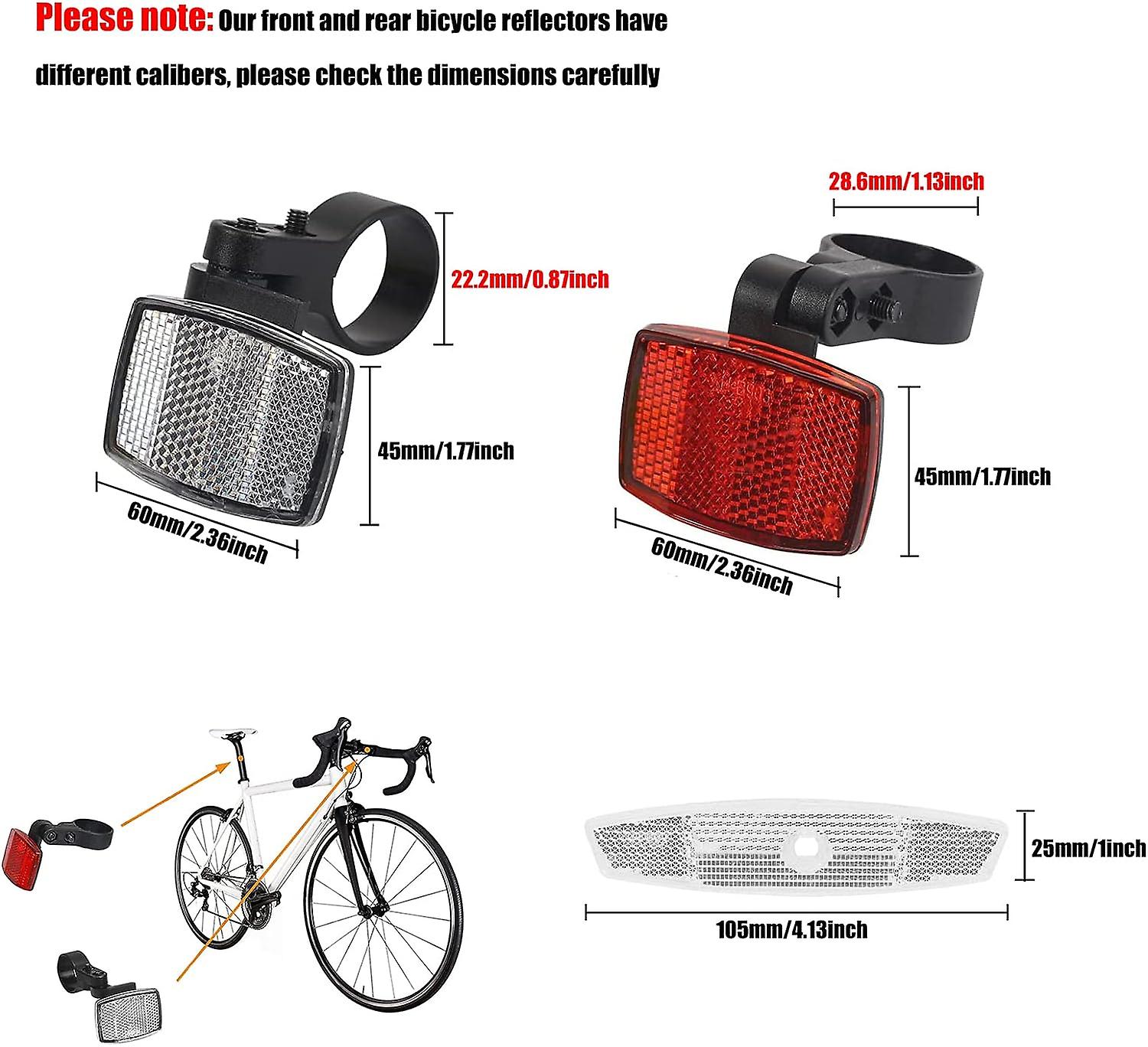Bicycle Reflective Set 12 Pcs Jormftte for 22.2mm/28.6mm