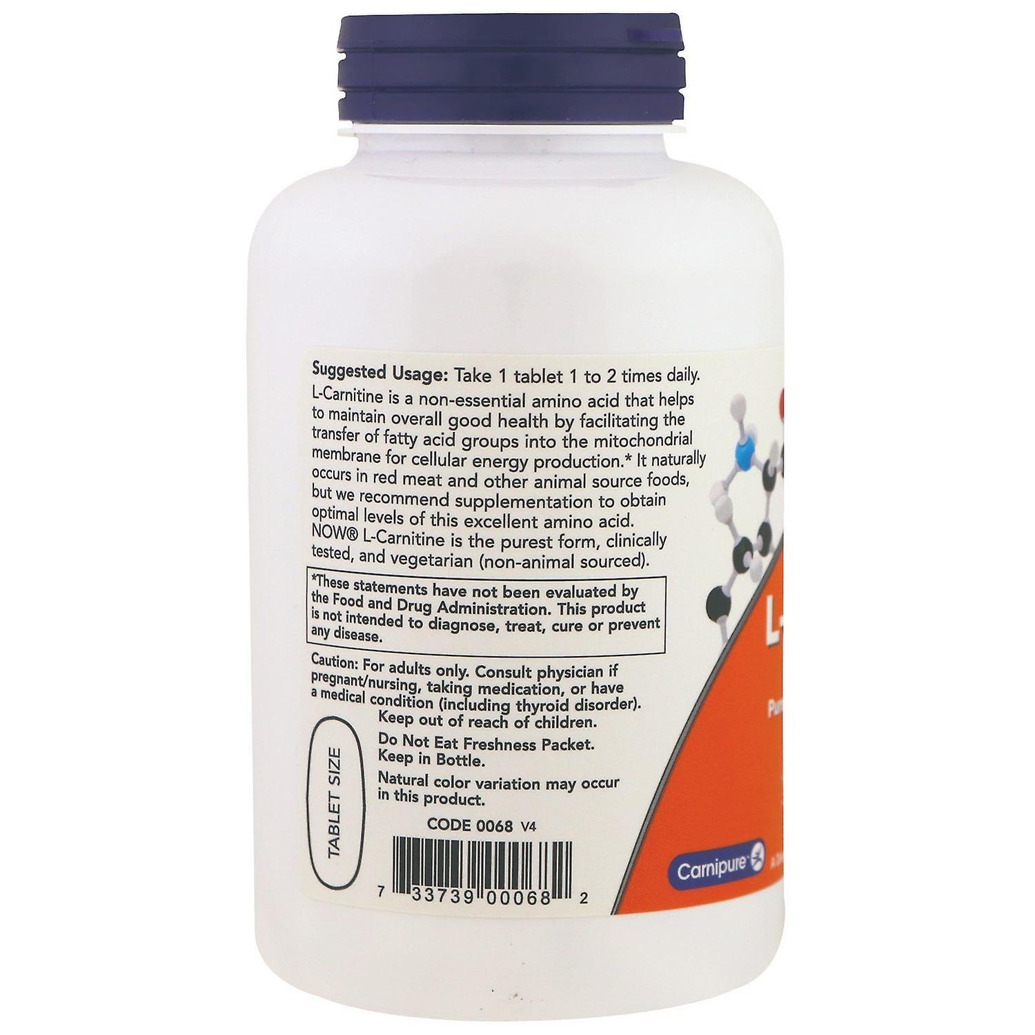 Now Foods, L-Carnitine, 1000 mg, 100 Tablets