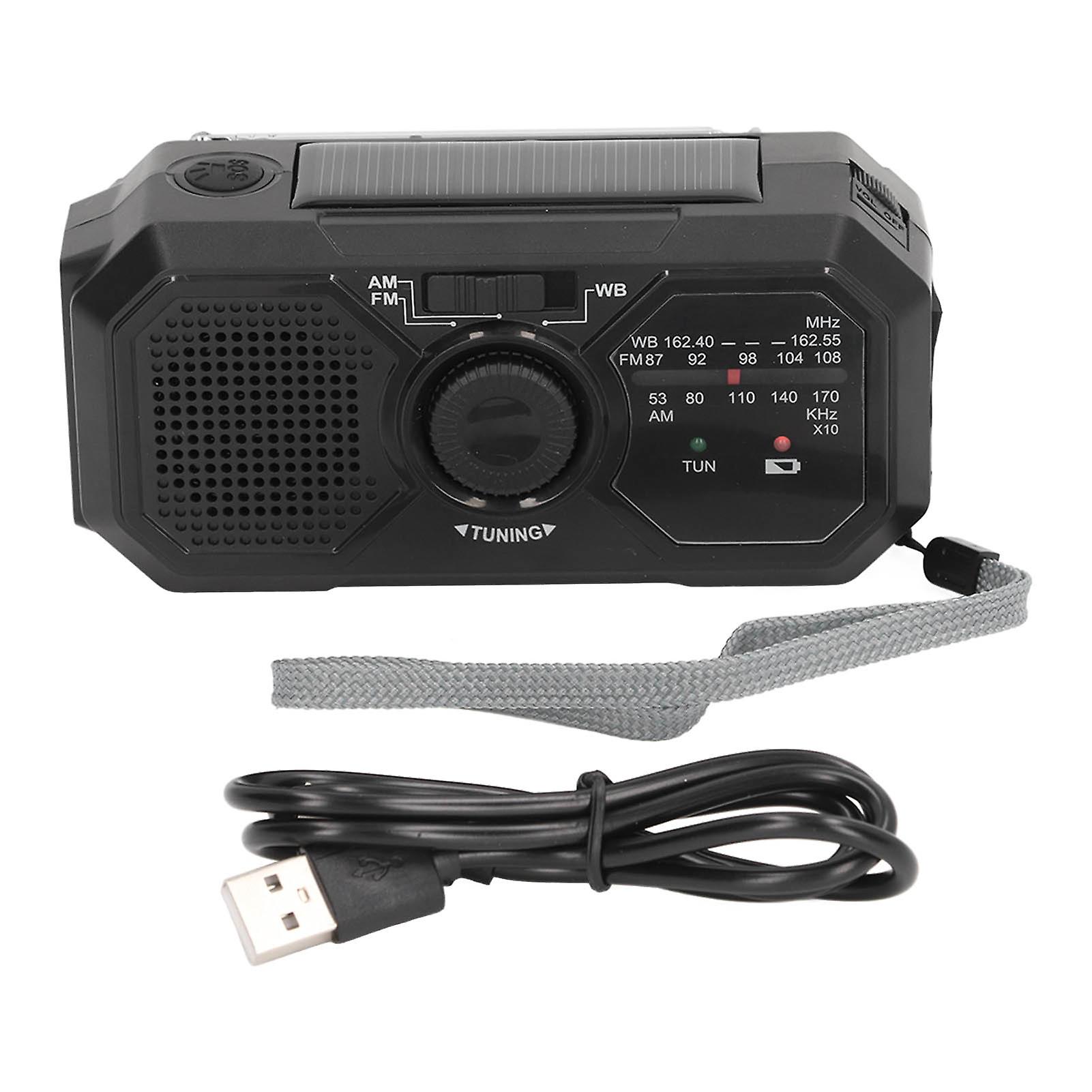 Solar Hand Crank Emergency Radio with NOAA Alerts, Phone Charger, and Flashlight