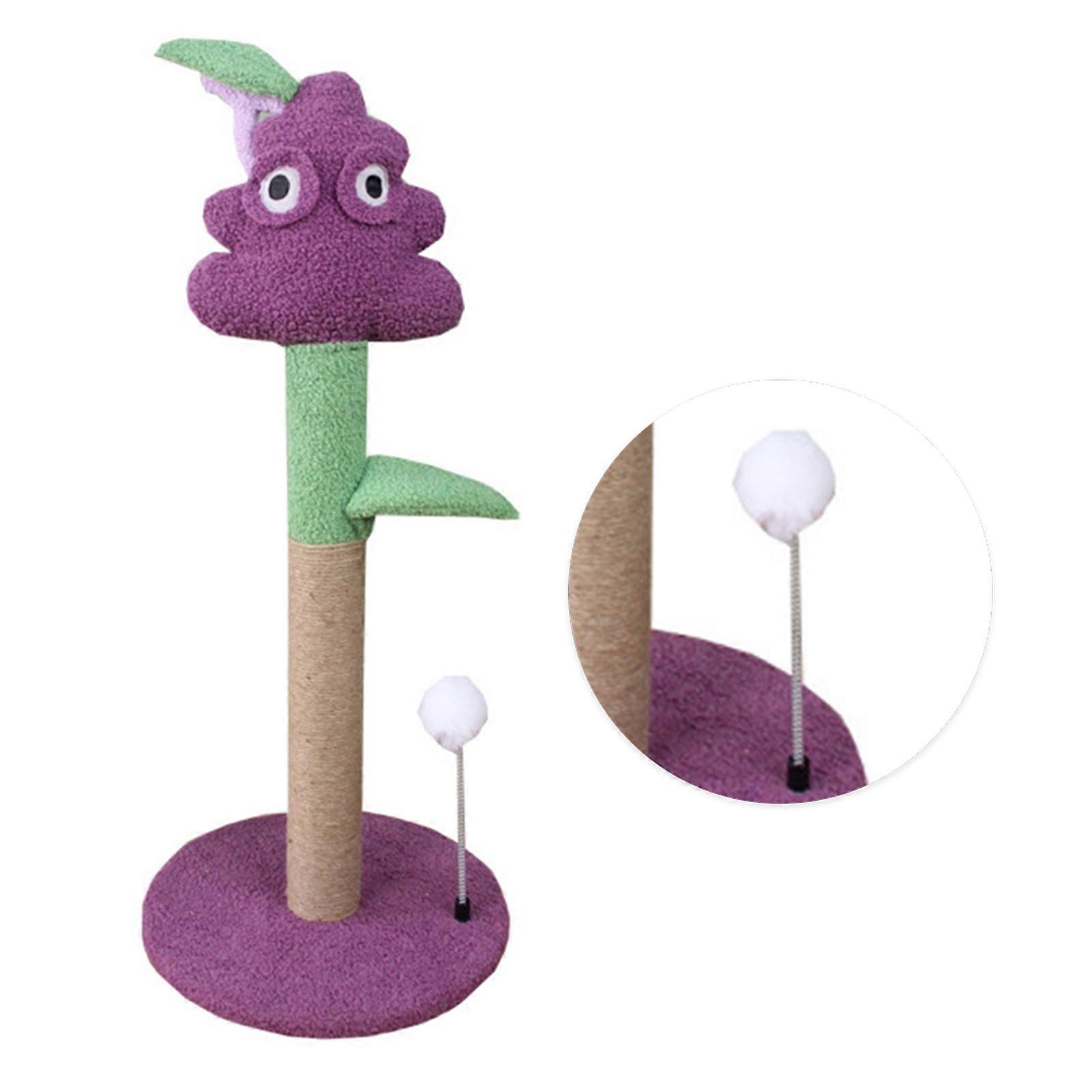 Cat Climbing Tree Sisal Claw Grinding Purple Grape Shape Interactive Multifunctional Cat Tower for Kitten