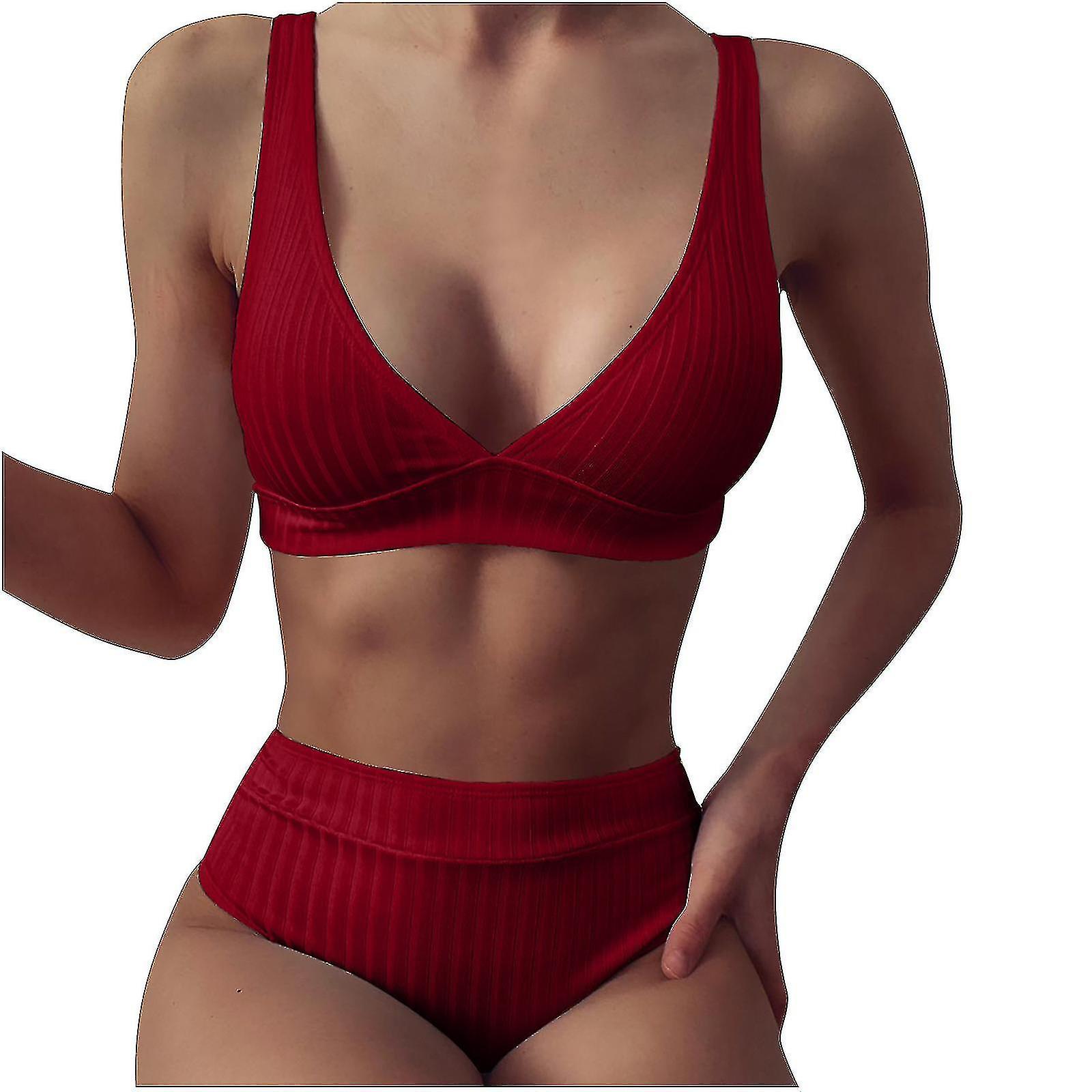 Frauen Mode Bikini Set Badeanzug Zweiteilig Gefüllt Schmutzige Bademode Strandbekleidung
