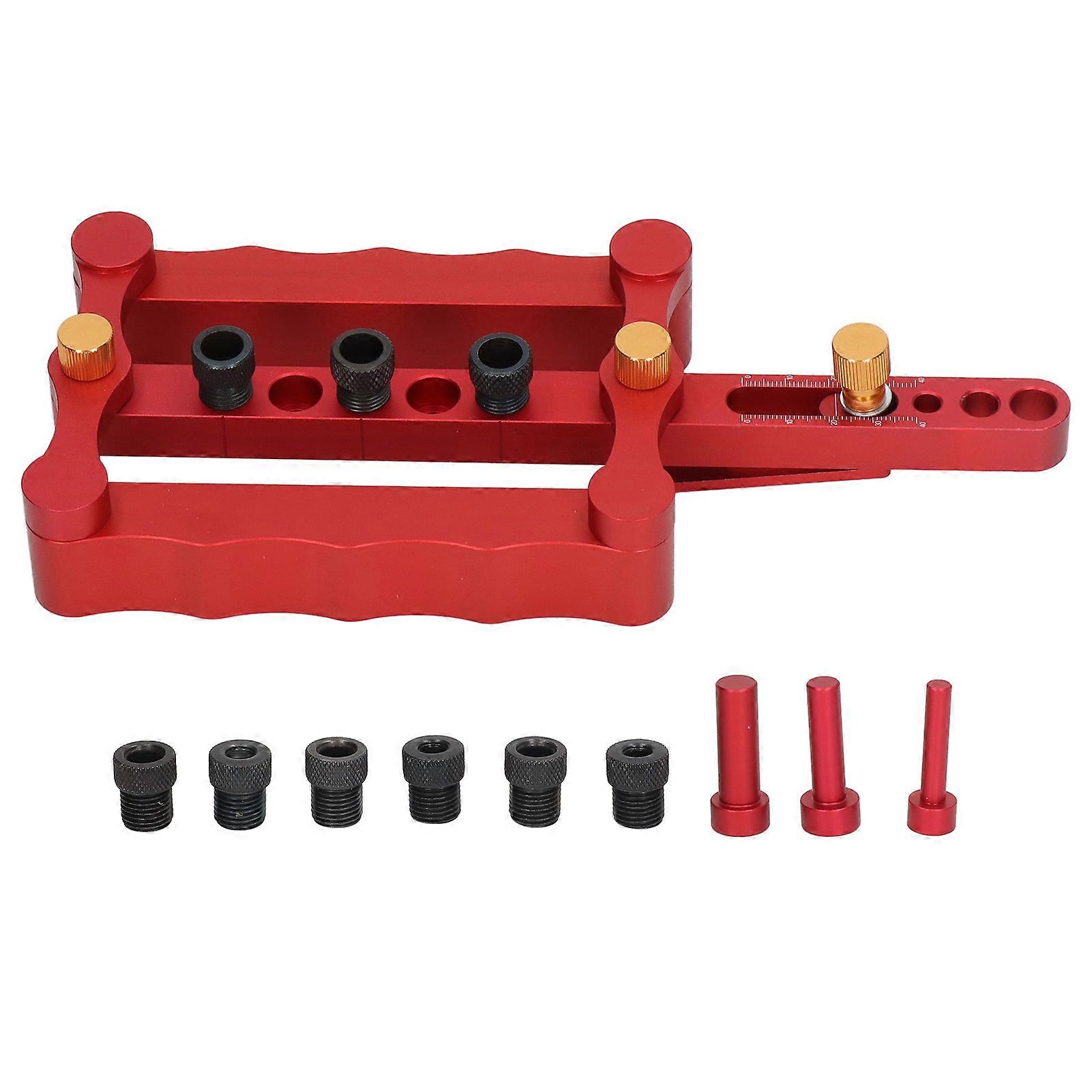 Punch Positioner Strong Corrosion Resistance Wood Doweling Jig for Woodworking Red