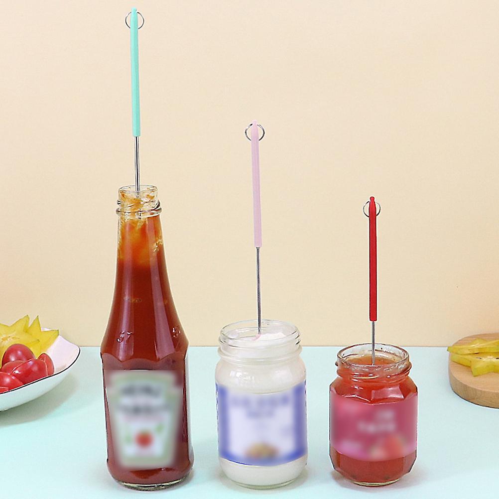 2Pcs Mini Silicone Spatula Set Reusable Retractable Small Thin Jar Scraper for Makeup Beauty Kitchen