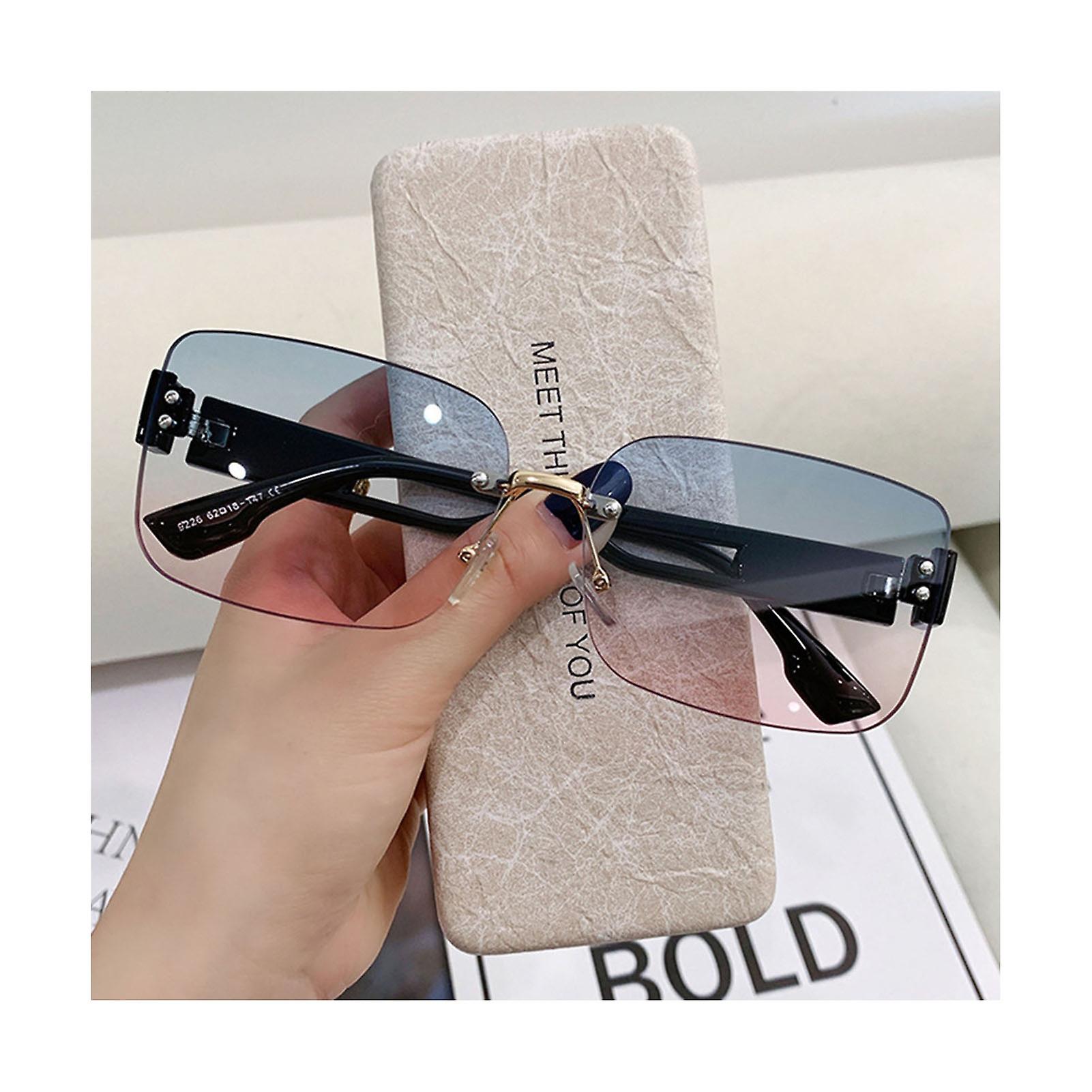 Frameless Sunglasses for Women Gradient Lens Sunshine Shades Eyeglasses