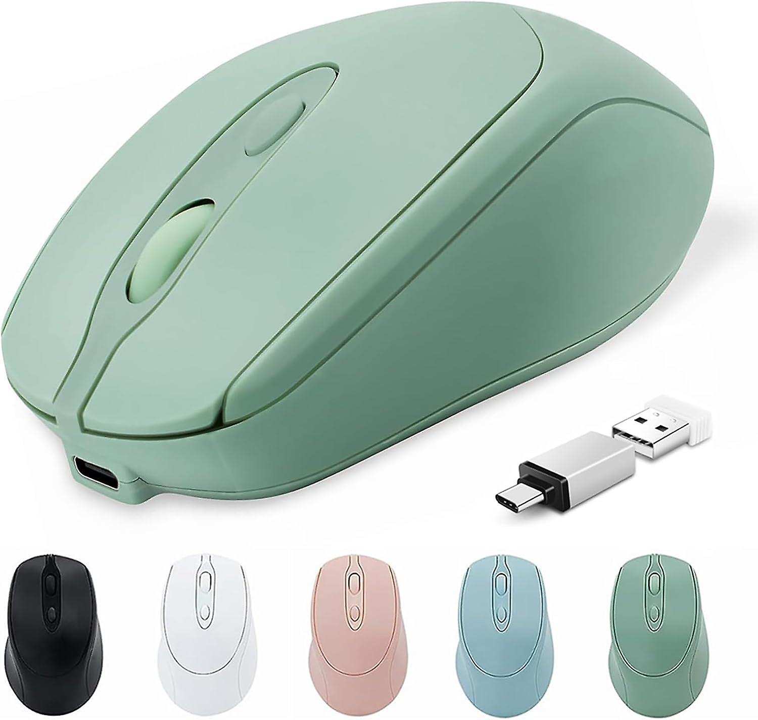 Bluetooth Wireless Mouse Rechargeable USB C for MacBook Pro/Air, Bluetooth Type C Mouse for Mac/iPad/PC/Notebook/Tablet, Ergonomic Silent Wireless Com