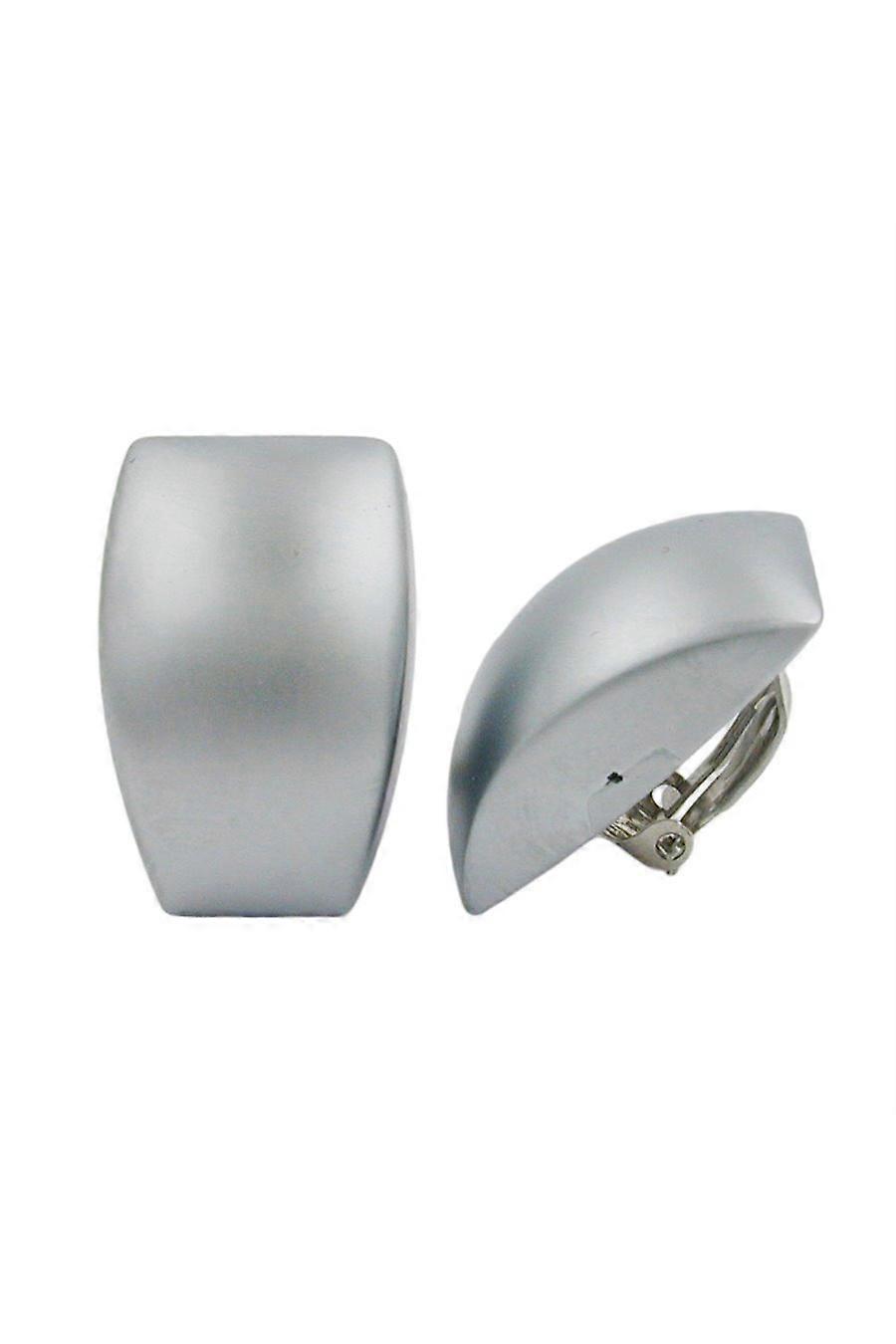 Clip-on Earring Trapezium Chrome Matte Finish - Gl04005