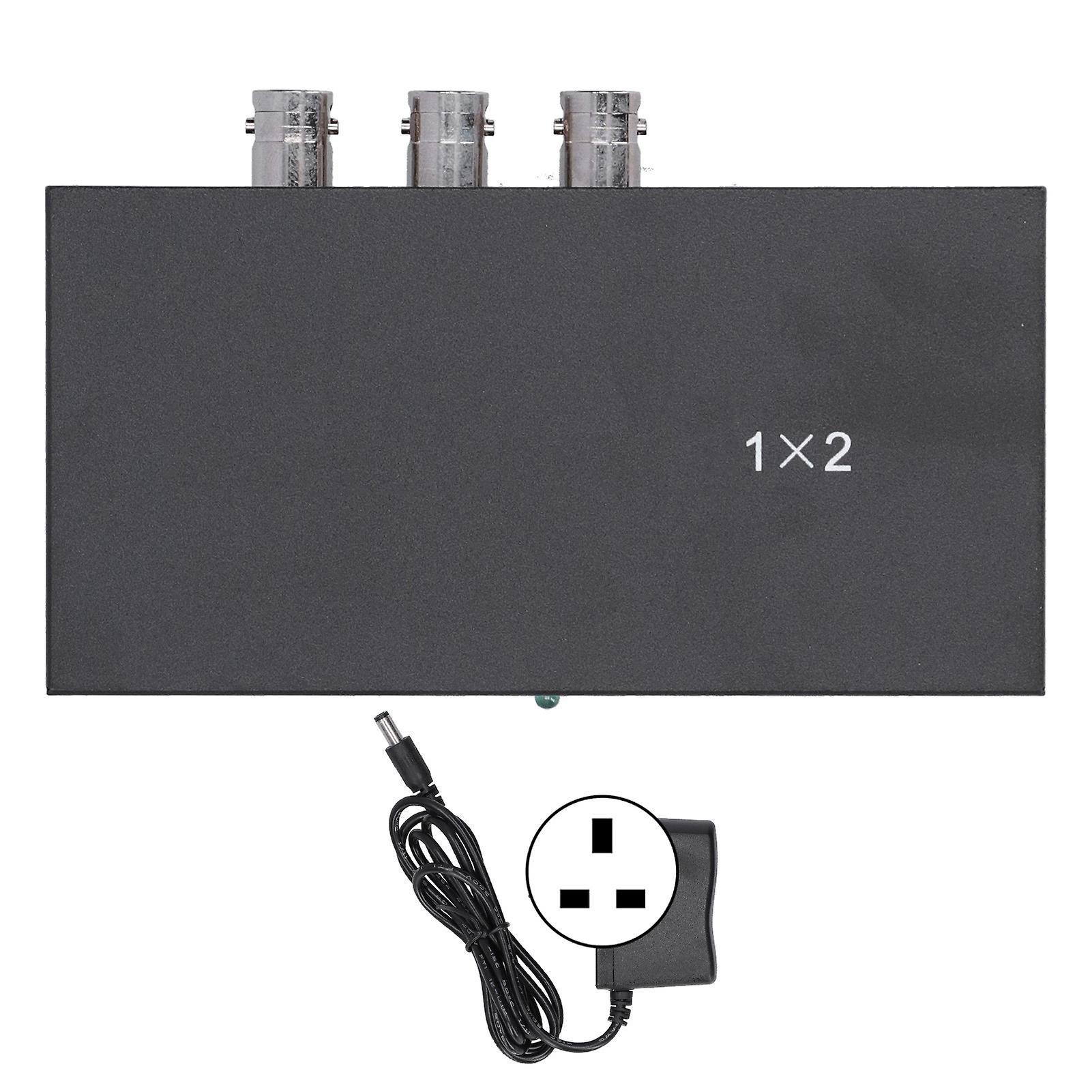 SDI Splitter Distributor Adapter 1 in 2 Out 1080P Support SDHD3GSDI with LED Indicator 100240V(UK Plug )