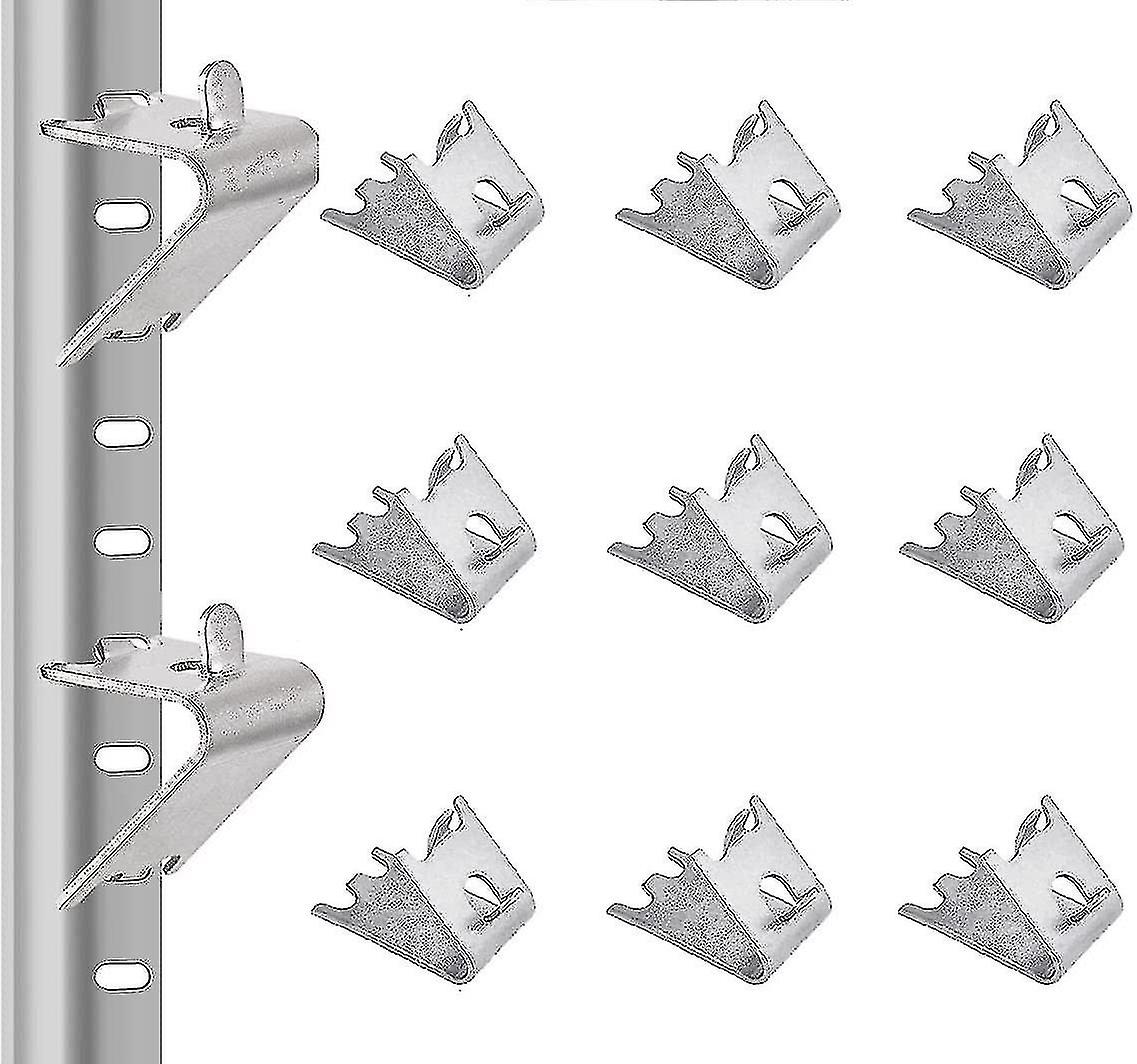 12 יחידות קליפים מדף מקפיא נירוסטה מקרר מדף תמיכה מסחרי קליפסים מדף 1.5 מ"מ מעובה סוגריים מדף מקפיא כסף מקרר
