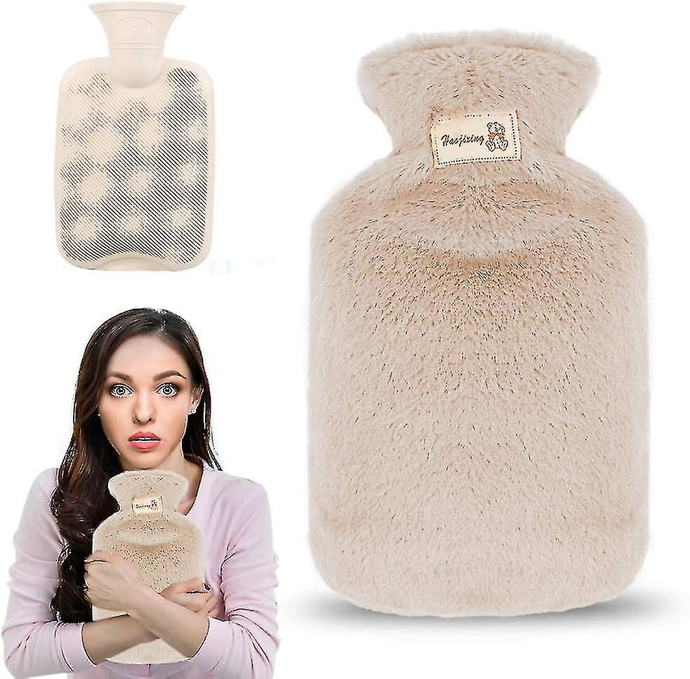 Premium Hot Water Bottle With Cover800ml Hot Water Bottle With Soft Plush Coverbed Bottle With Fleec
