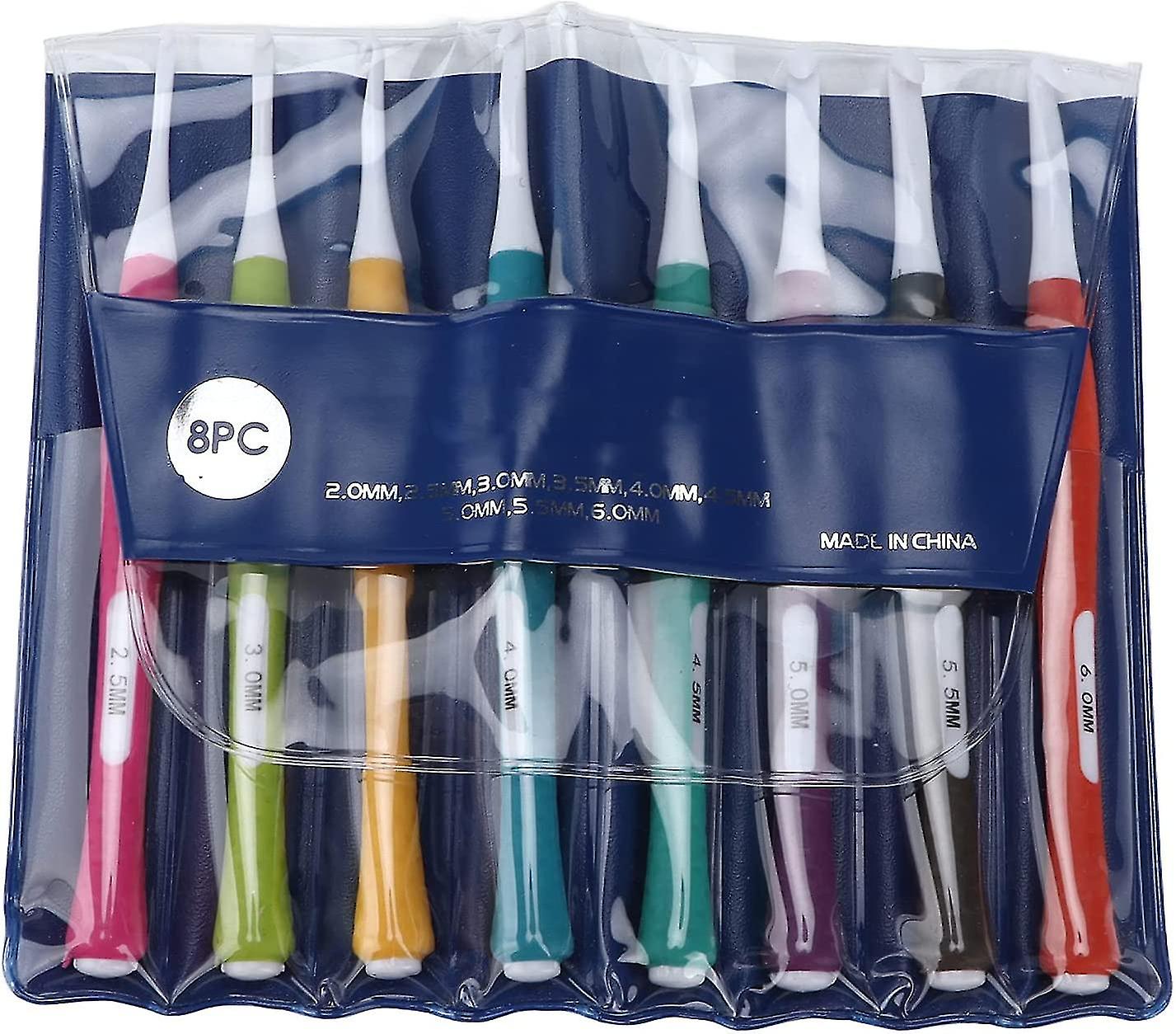 8pcs Crochet Hooks Set, 2.5mm-6mm Needles Weaving Tools for Handicraft Lovers