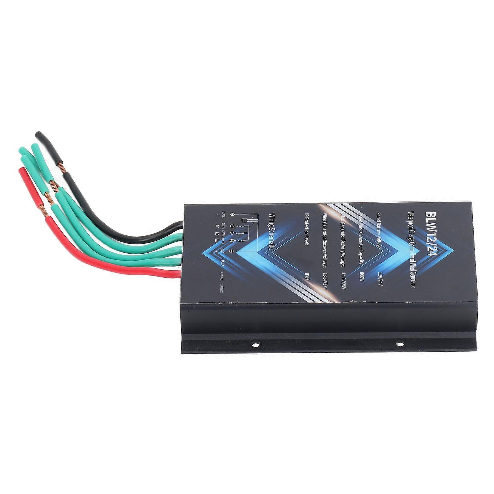 800W Wind Turbine Controller Aluminum Alloy IP67 Waterproof Wind Generator Controller 12V 24V 