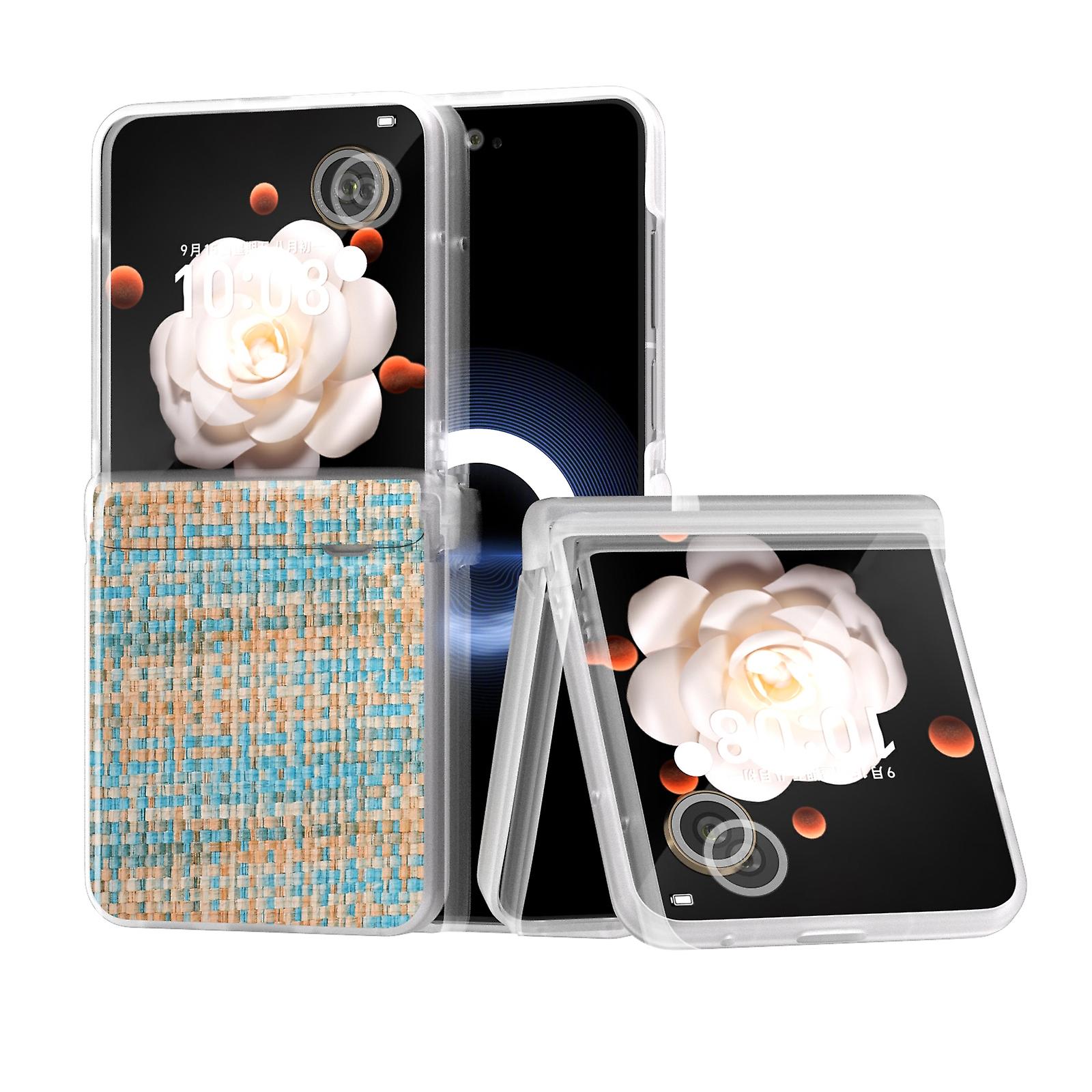 Frosted Frame Color Lattice PU Case For Honor Magic V Flip