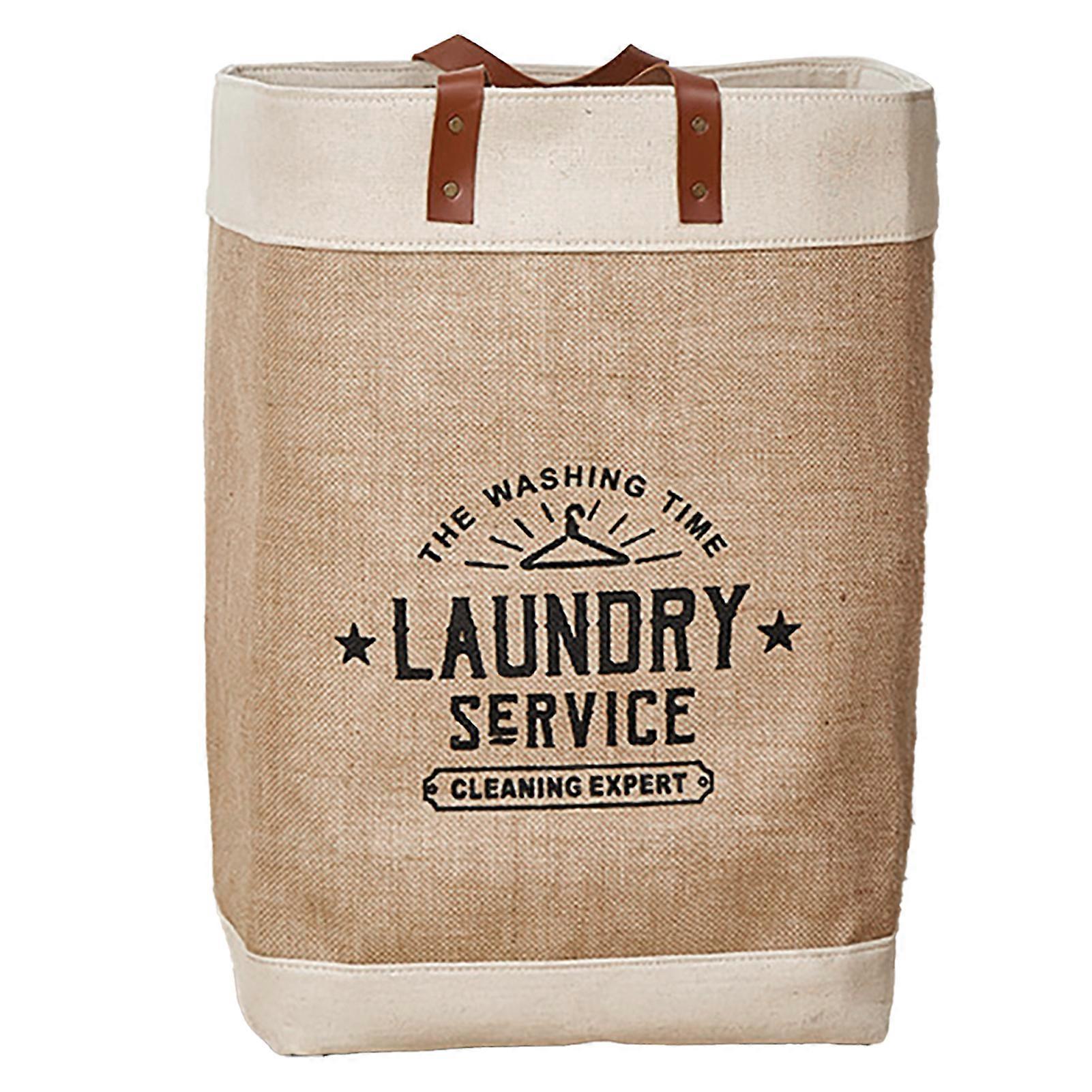 Jute Cloth Shopping Bag Damp Proof Eva Composite Simple Modern Tote Bag Large White Edge Hanger Pattern