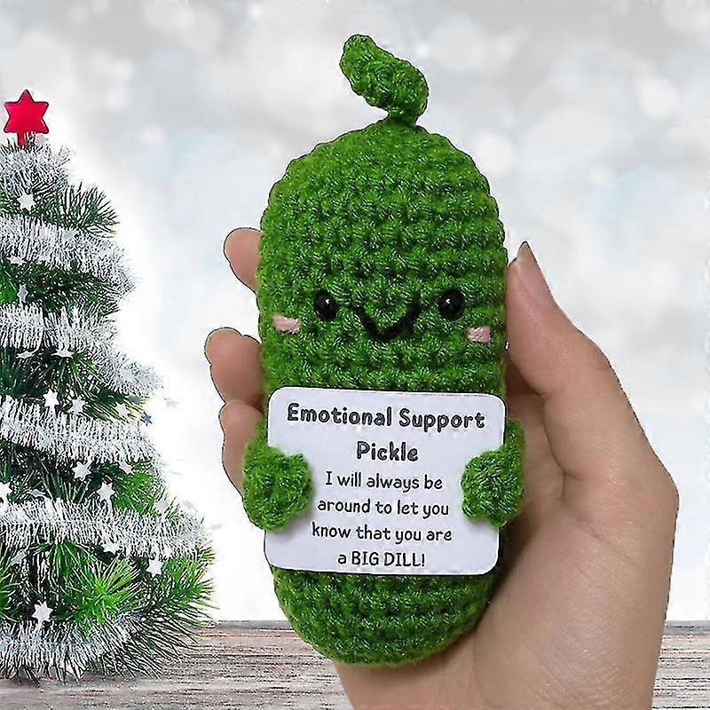 1 Pcs Handmade Emotional Support Pickled Cucumber Gift,emotional Support Pickled Cucumber Knitting