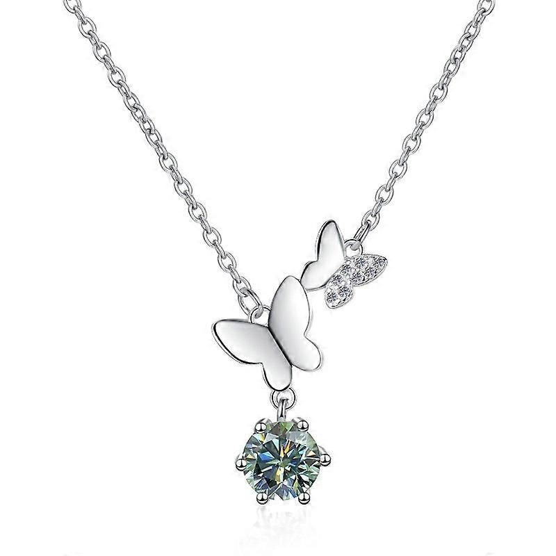 Necklace-Dual Butterfly-Luxury Moissanite-Chic clavicle chain