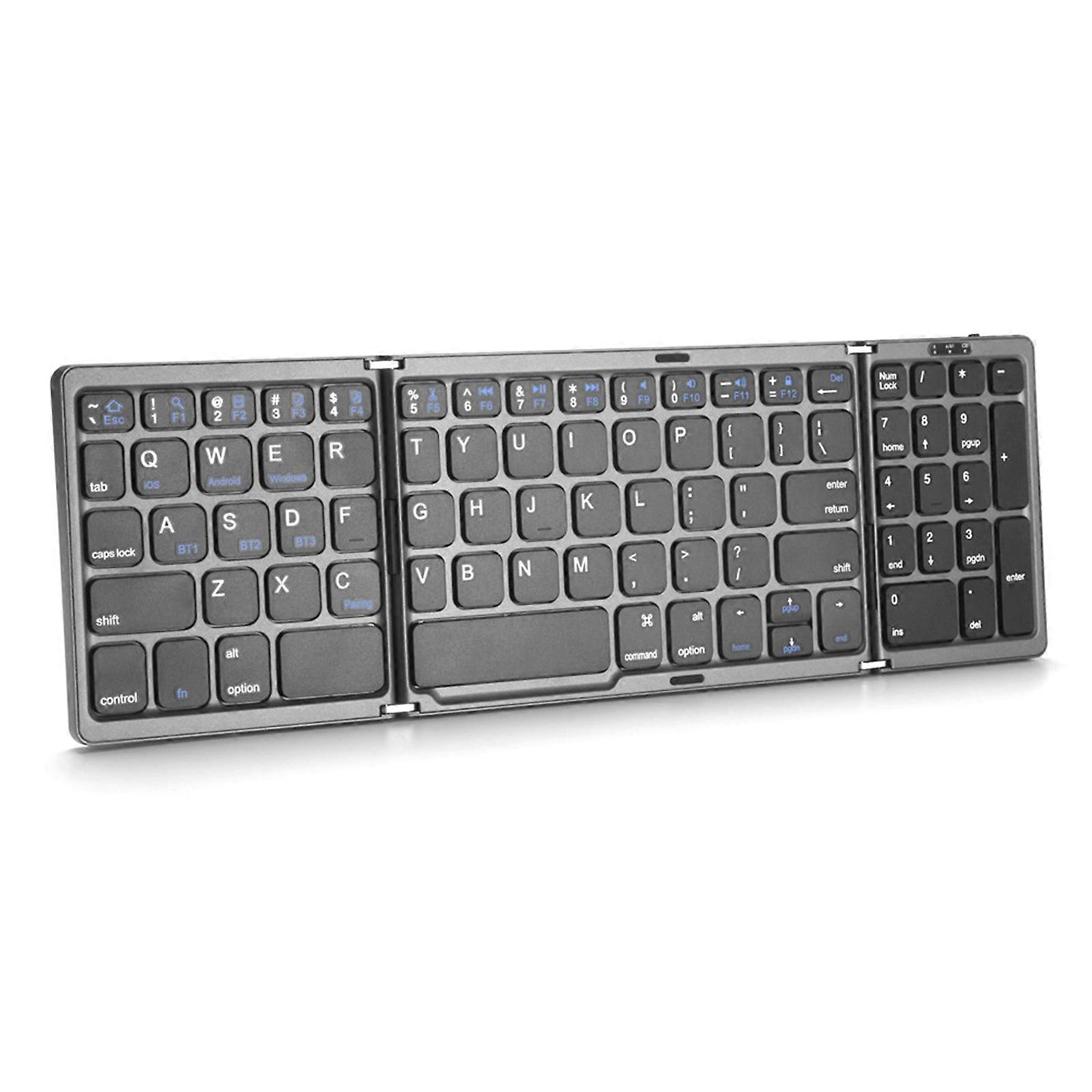 Portable Mini Folding Wireless Keyboard Bluetooth-compat 3 Channels Connection