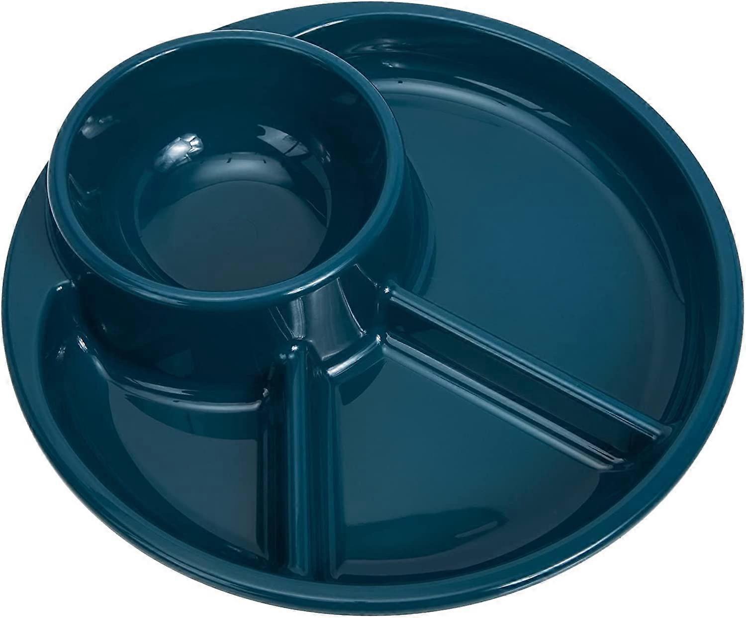 Portion Control Plate Diet Plates: Plastic Reusable Compartment Plate Divided Dessert Salad Plate