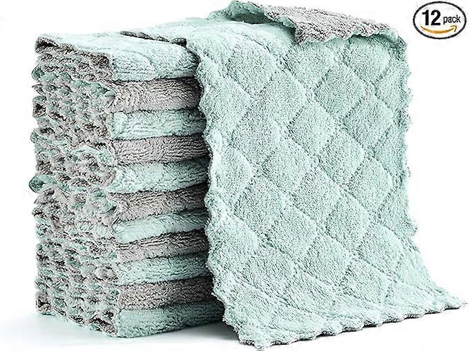 Microfiber Cleaning Cloth, Kitchen Towels, Double-Sided Microfiber Towel Lint Free Highly Absorbent Multi-Purpose Dust and Dirty Cleaning Supplies for