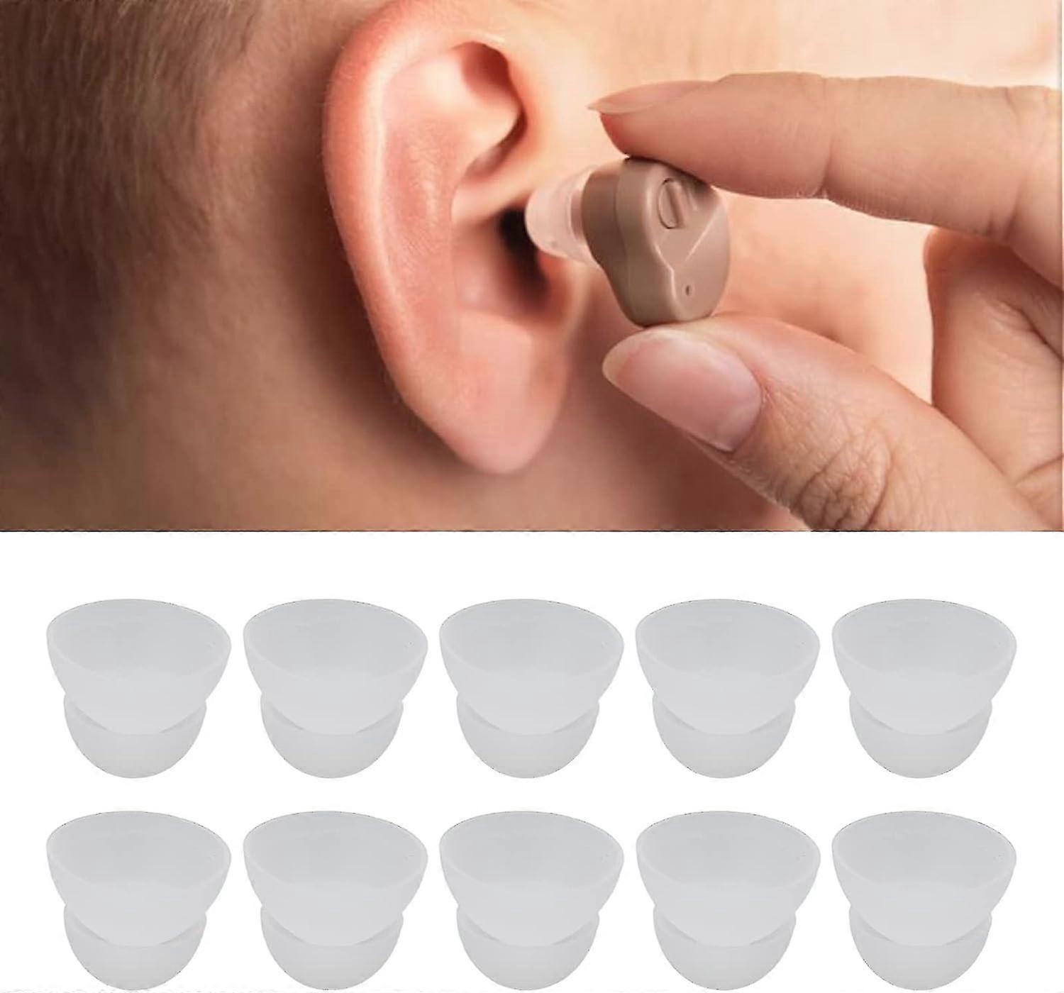 قبة السمع ، 10 قطع 12 مم طبقة مزدوجة مغلقة ، سماعات أذن السمع ، قباب استبدال السمع ، قباب مساعدة صماء ناعمة من السيليكون ، إغلاق