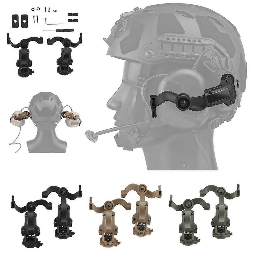 2pcs Helmet Headphone Rail Adapter Multi-angle Rotation Headset Helmet Rail Mount Kit Adjustable Airsoft Equipment Accessories