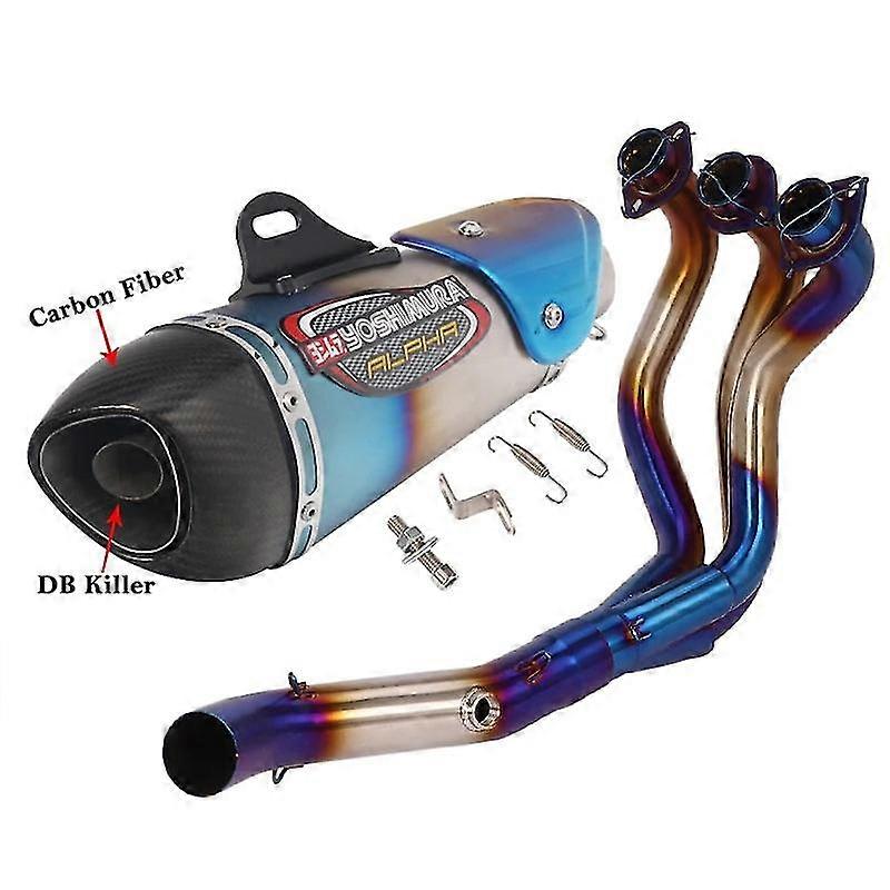 unique pipeFor Yamaha MT-09 FZ-09 MT09 FZ09 Full Systems Motorcycle Yoshimura Escape DB Killer Front Link Pipe Carbon Fiber Muffler