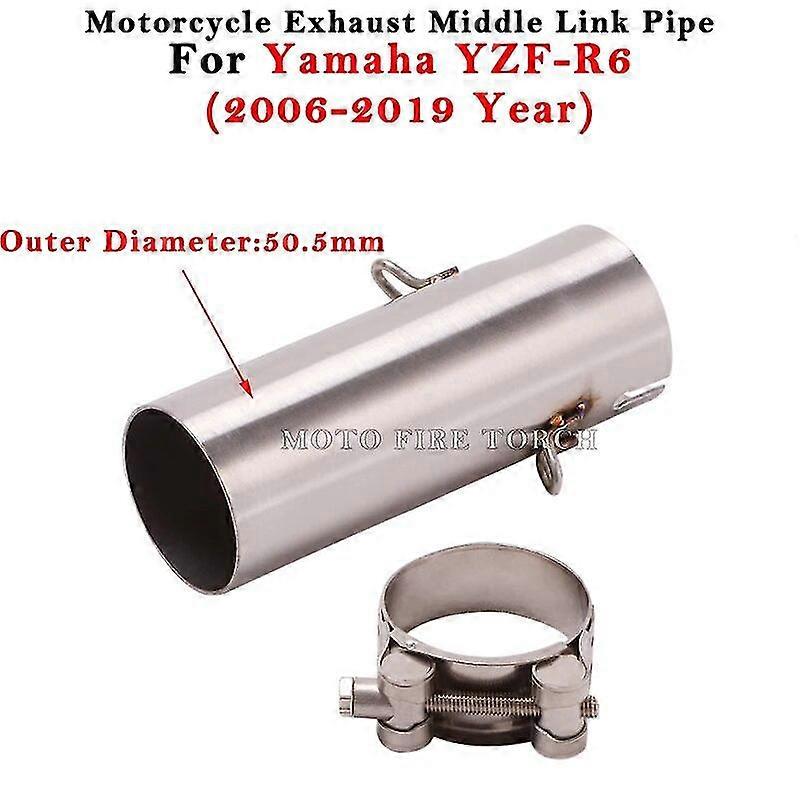 unique pipeSlip On For YAMAHA YZF-R6 YZF R6 1998 - 2018 2019 Motorycle Moto Escape System Modifeid 51mm Muffler Middle Link Pipe
