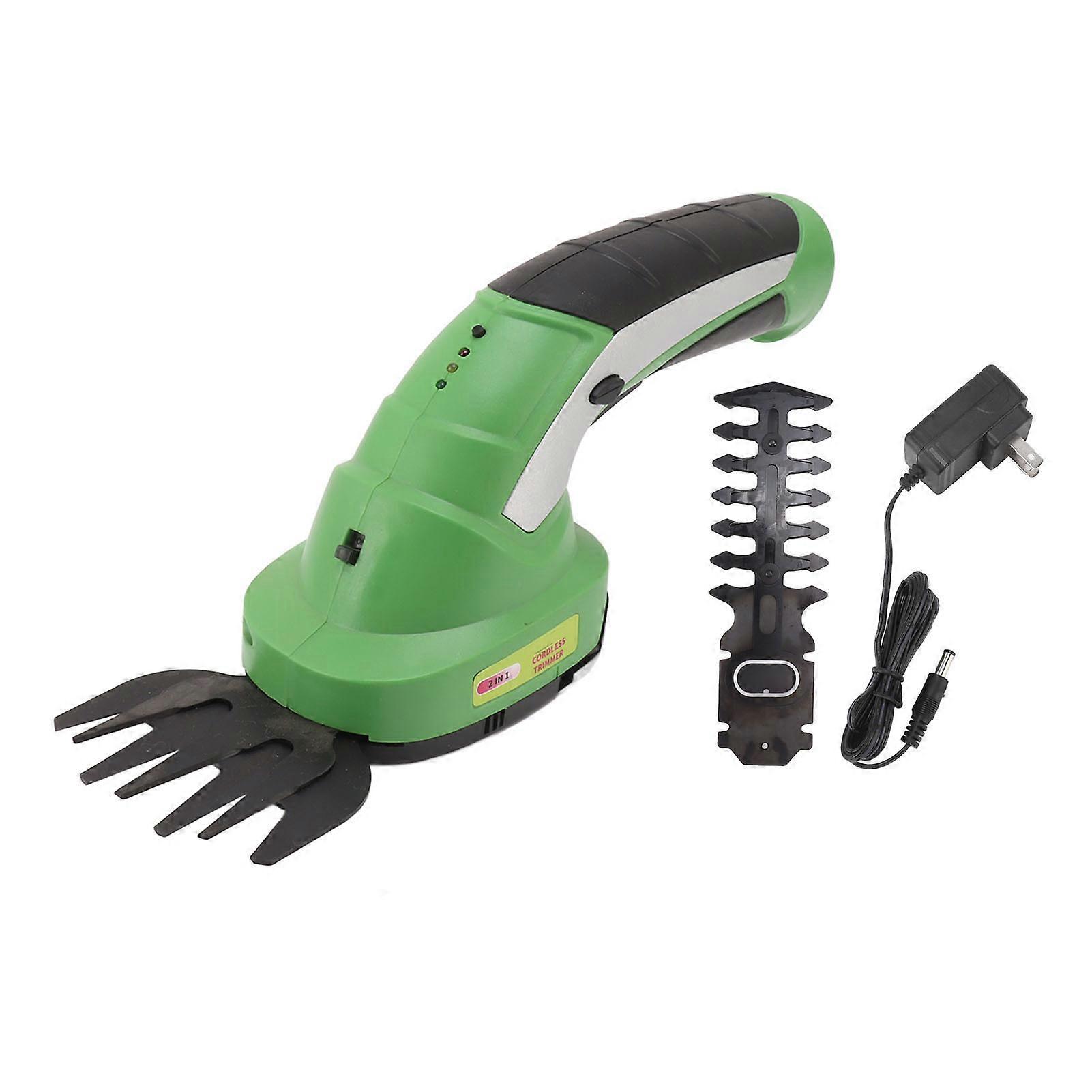 Electric Grass Trimmer 2 in 1 Rechargeable Handheld Cordless Hedge Shear for Shrubbery 100240V US Plug