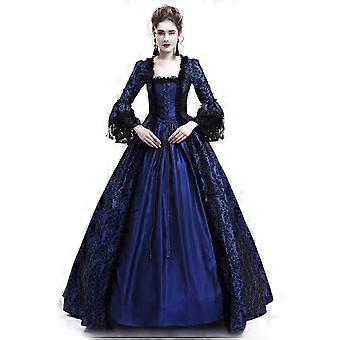 blue vampire dress Dark Blue Vampire Diaries Theme Bowknot Ruffled Gothic Lolita JSK Dress  Full Set  LolitaInside