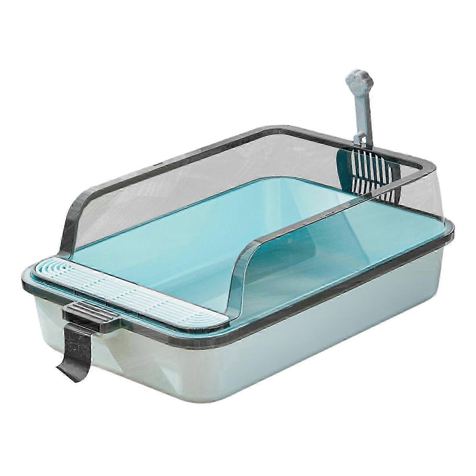 Cat Toilet Open Top Cat Litter Container Pets Accessories PP Cat Litter Tray Gray