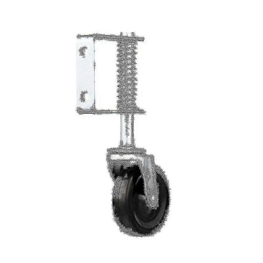 2 Pack 5 Inch Heavy Duty Gate Casters With Side Brake | Spring Loaded Rubber Wheels For Wooden/Metal Fence Gates
