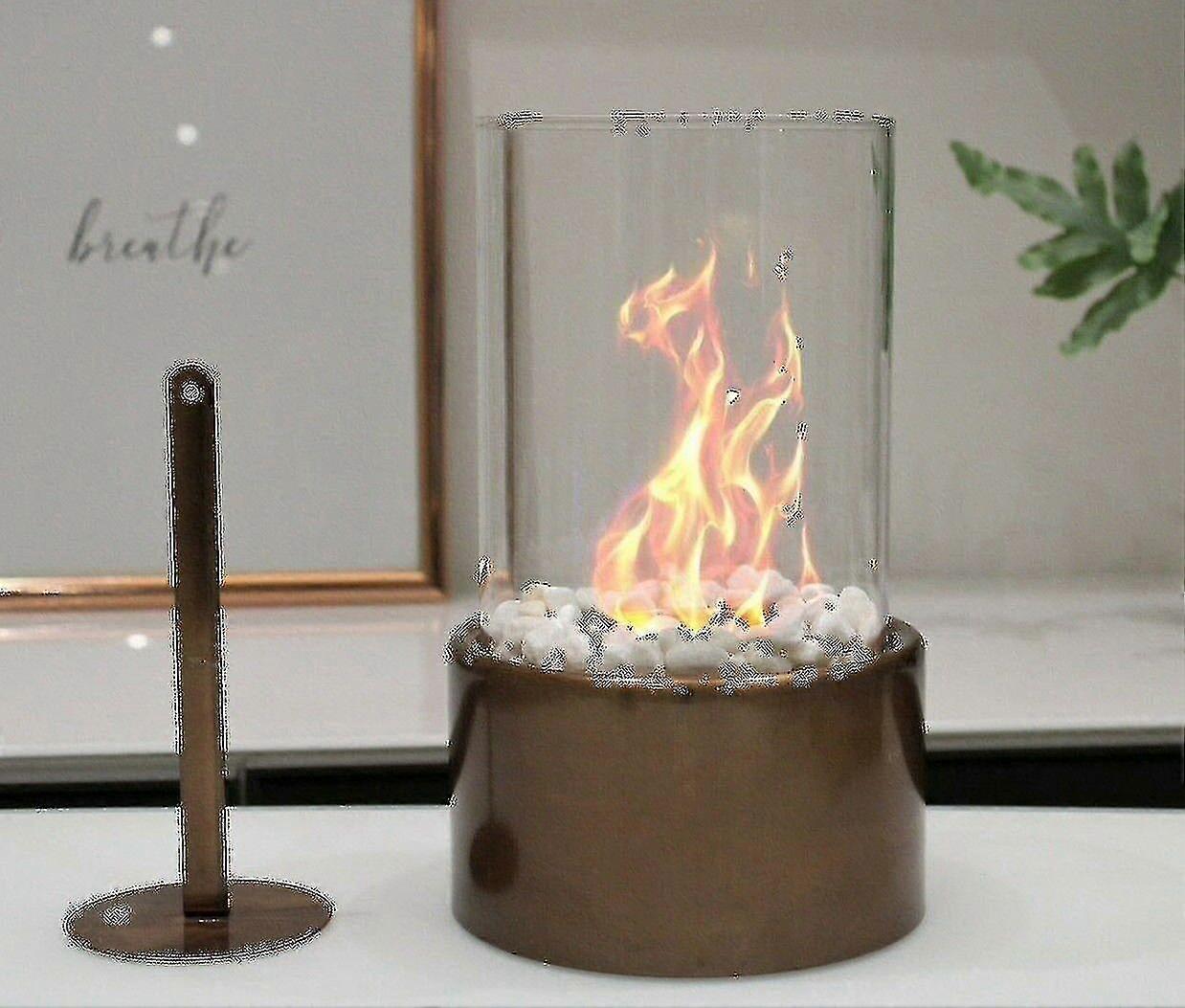 Bioethanol Tabletop Fireplace Bio Ethanol Table Top Fire Round Copper Bronze Better1