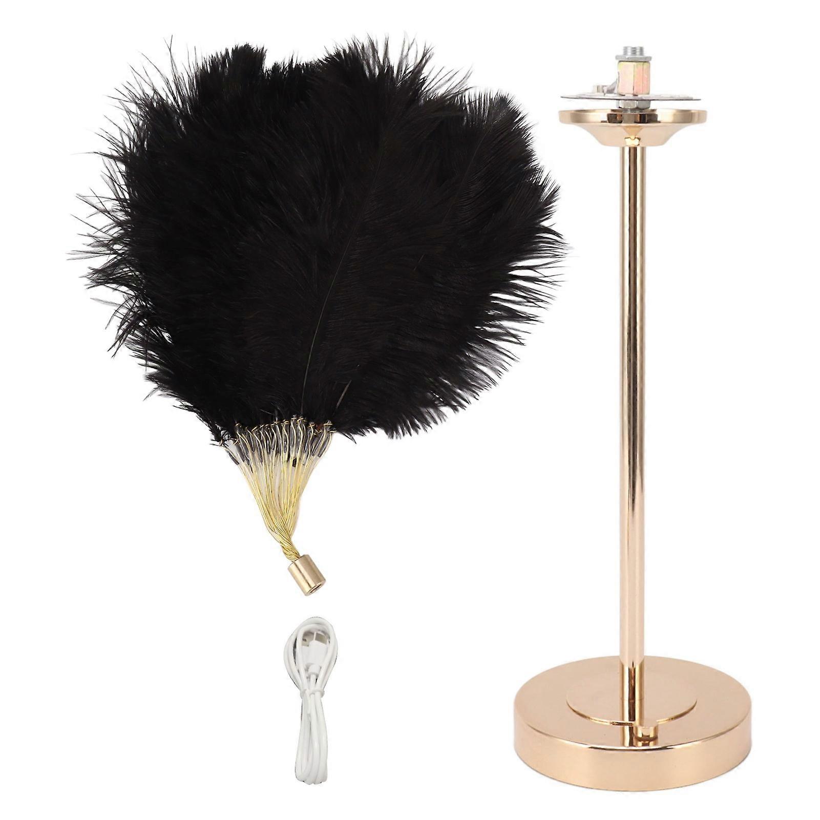Feather Table Lamp 3 Color Dimmable Touch Switch USB Plug in Romantic Modern Decorative Be1__st__st