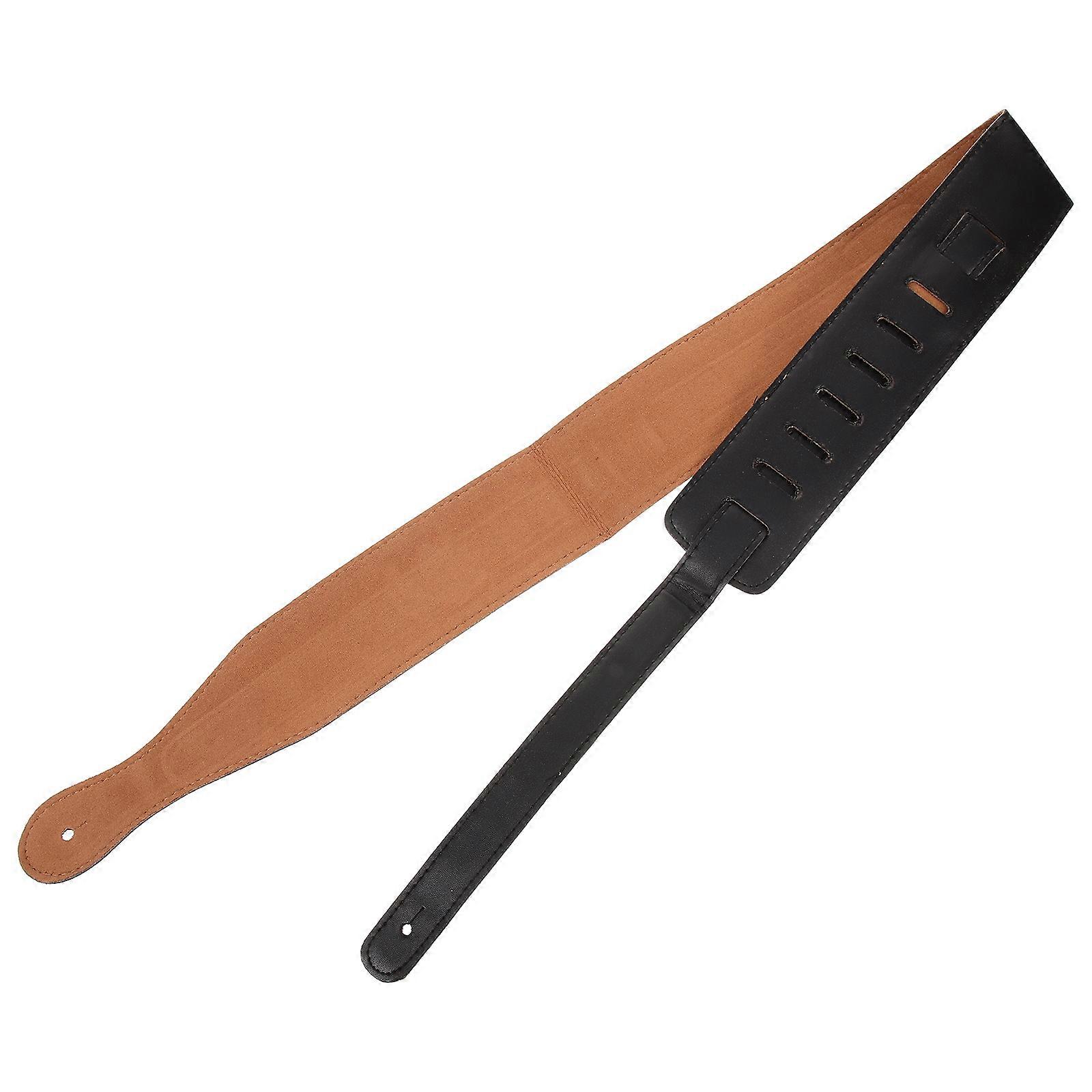 Lädergitarrrem Bred lädergitarrrem Ersättningsstoppning för gitarrrem med plektrumhållare