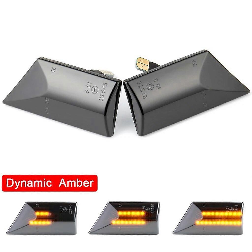 2Pcs Error Free LED Side Marker Lamp Dynamic Amber Turn Signal Indicator Light For Opel Vectra C 2002-2008 Signum 2003-2008
