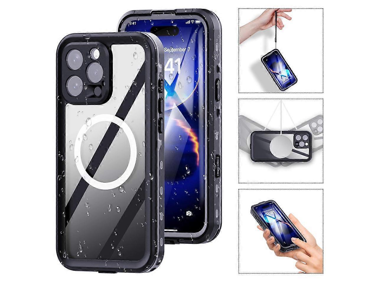 for iPhone 16 Case Waterproof, Compatible with Magsafe Magnetic Protective Case, Shockproof Dustproof Phone Cover with Screen Protector