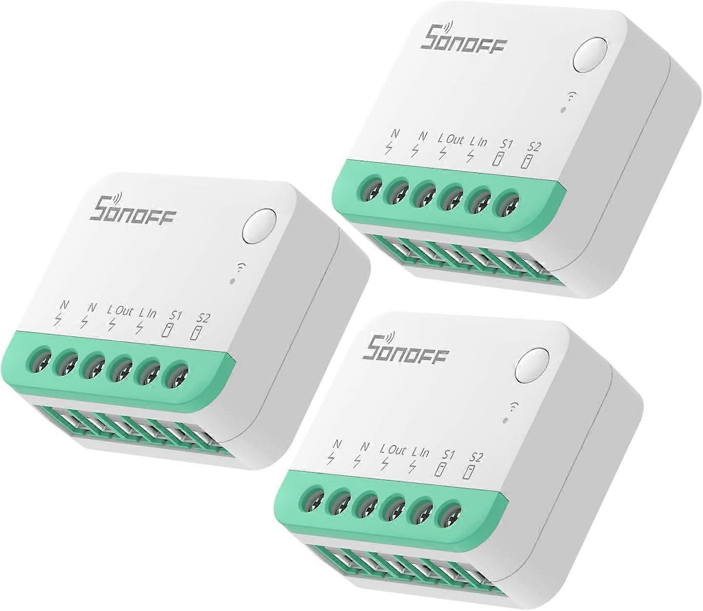 MINIR4M Lot de 3 interrupteurs WiFi Smart Alexa 2 voies  Module de relais d'interrupteur WiFi compatible avec Alexa, Google Home Assistant, tlcommande