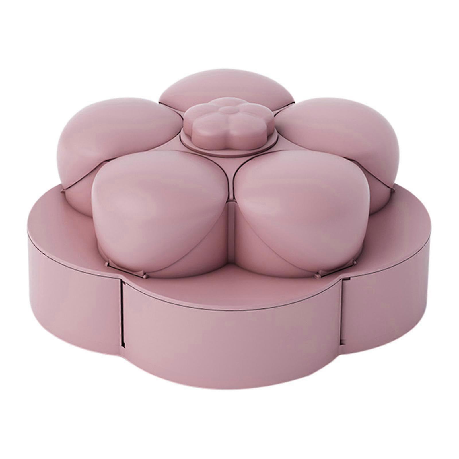 Petal-shaped Rotating Dual Layer Snack Serving Tray Sectional Candy Nut Box Snack Tray With Phone
