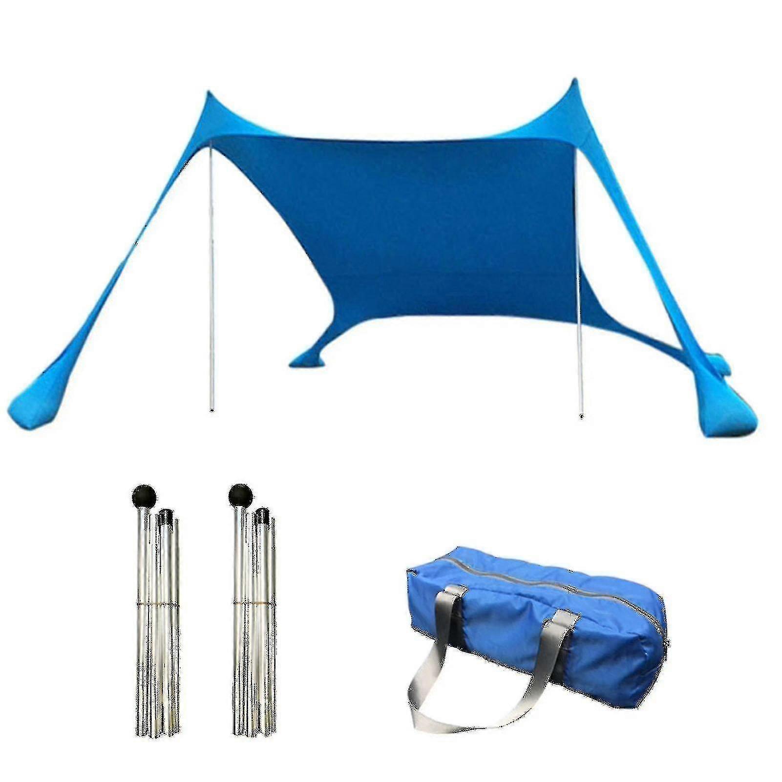 Upf50+ Uv Family Beach Sunshade Lightweight Sun Shade Tent With Sandbag Anchors