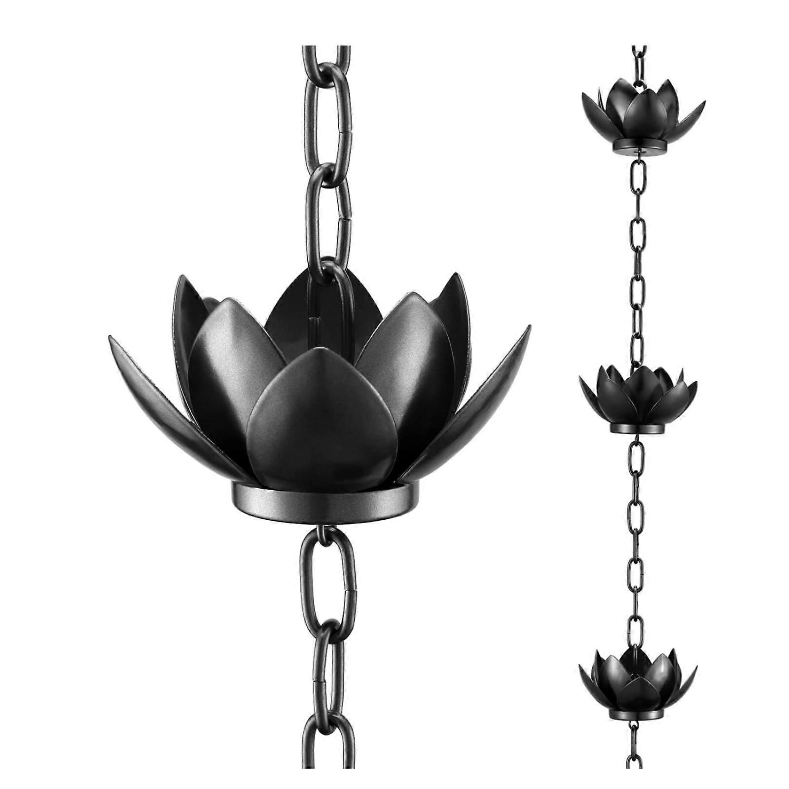 Oak Leaf Rain Chain, Lotus Rainwater Collection Chain for Outdoor Gutters with Adapter, Rain Chain Cup Replaceable Gutter Downspout -GSL