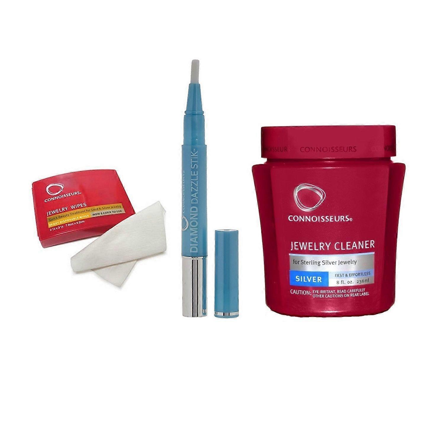 Silver Jewelry Cleaner Pack 236 ml + 25 Wipes + Diamond Stick