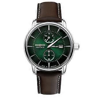 Zeppelin Atlantic automatisch Zwitsers analoog herenhorloge met koeienhuid armband 8426-4