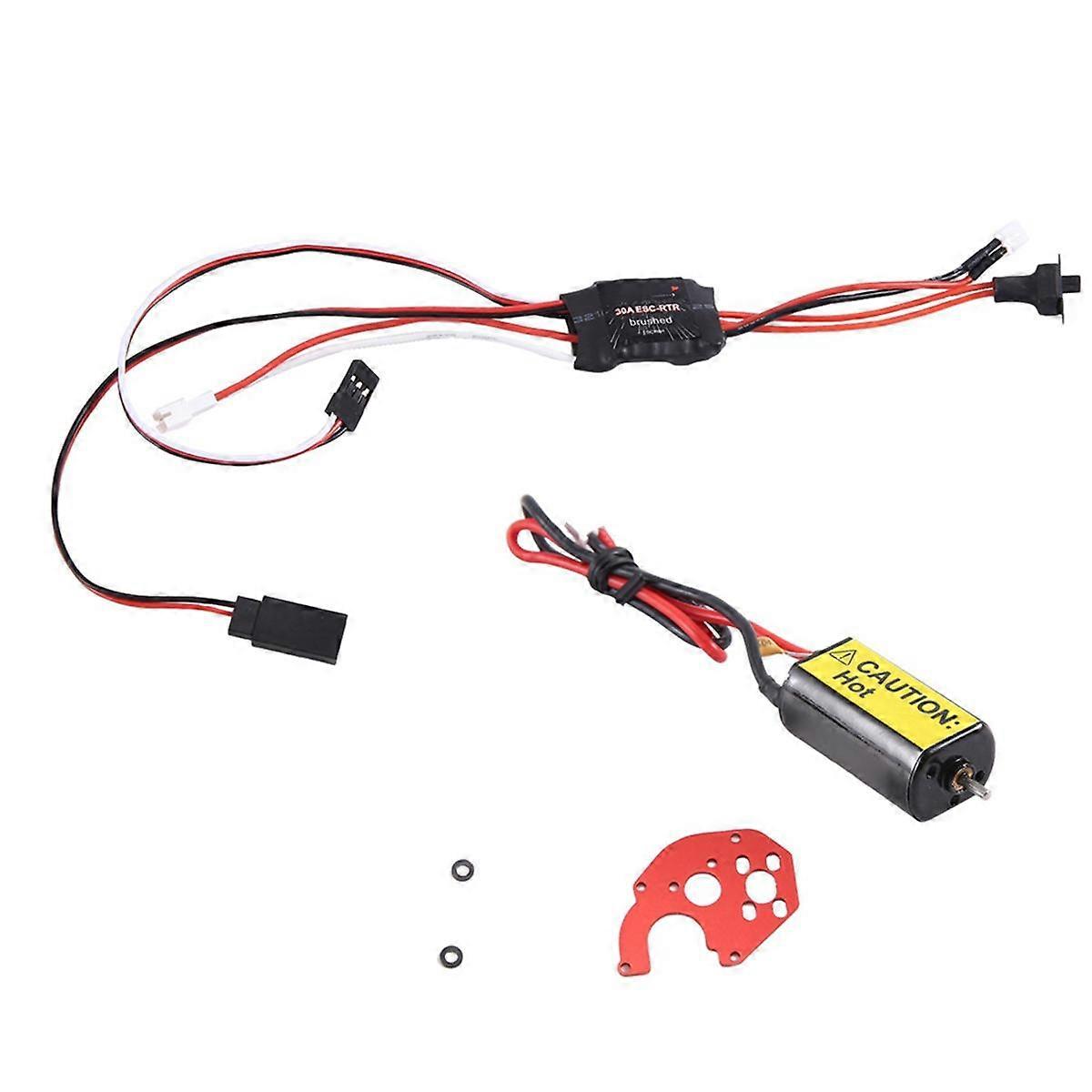 30A Brushed Esc & 66T Strong Magnetic 050 Motor Combo for RC Car 1/24 SCX24 RC Crawler Upgrades Ki
