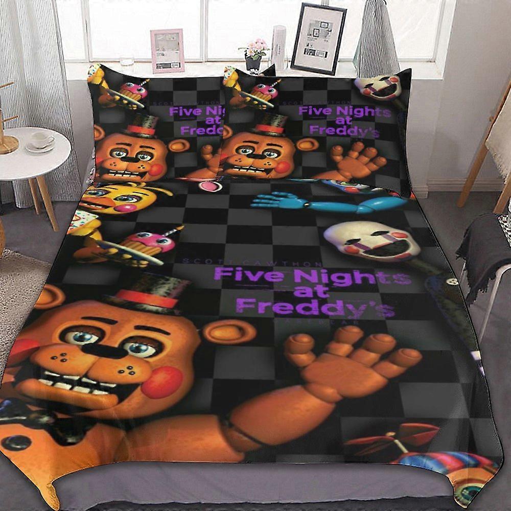 d182 Sängkläder Påslakan Set med barn, fem nätter på Freddy Täcke Täckset med 1 påslakan och 2 örngott 3PCS Sängkläder Set fv182