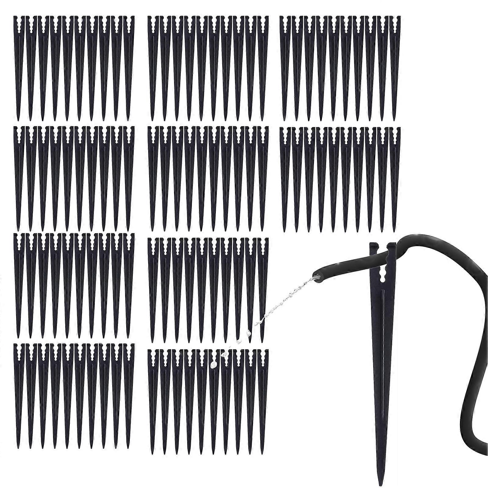 100 Pcs Anchor Irrigation Drip Support Stakes ABS Plastic Water Flow Hold Accessory for Garden Watering Pipe Soaker Hose