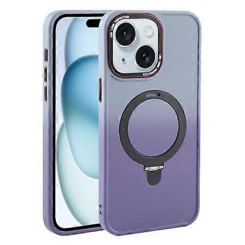 For iPhone 15 Gradient MagSafe Holder Liquid TPU Hybrid PC Mobile Phone Case