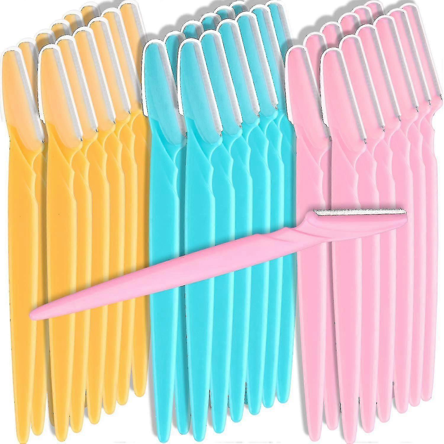 48 stuks gezichts scheermes wenkbrauw scheermes trimmer met precisie cover