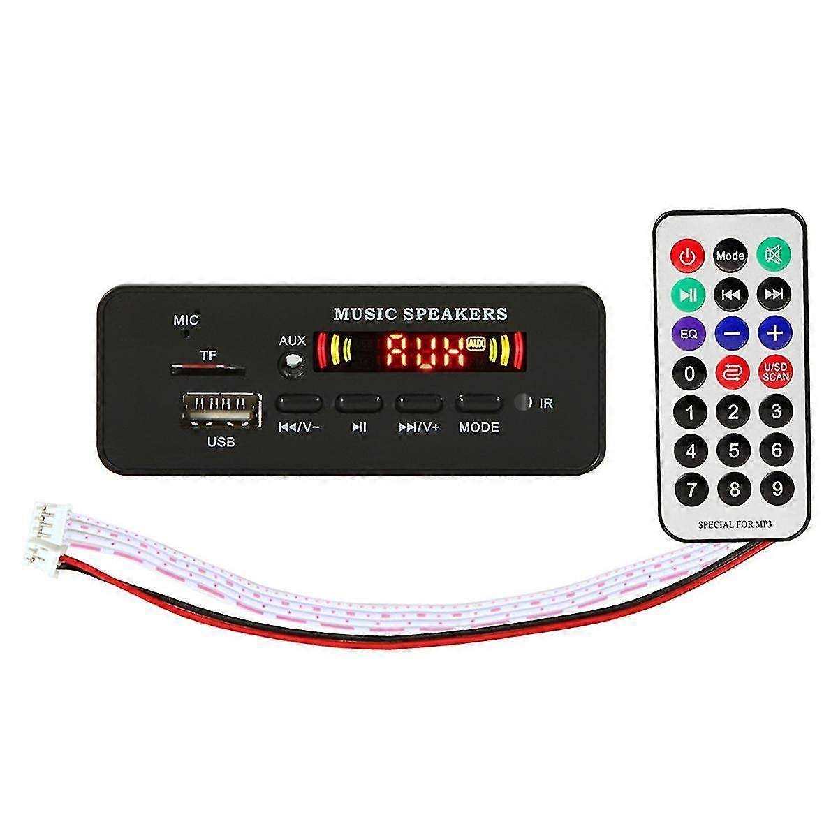 Bluetooth 5.0 Radio Handsfree Mp3 Decoder Board Panel Wireless FM Receiver Module TF Card 3.5mm USB Audio Adapter