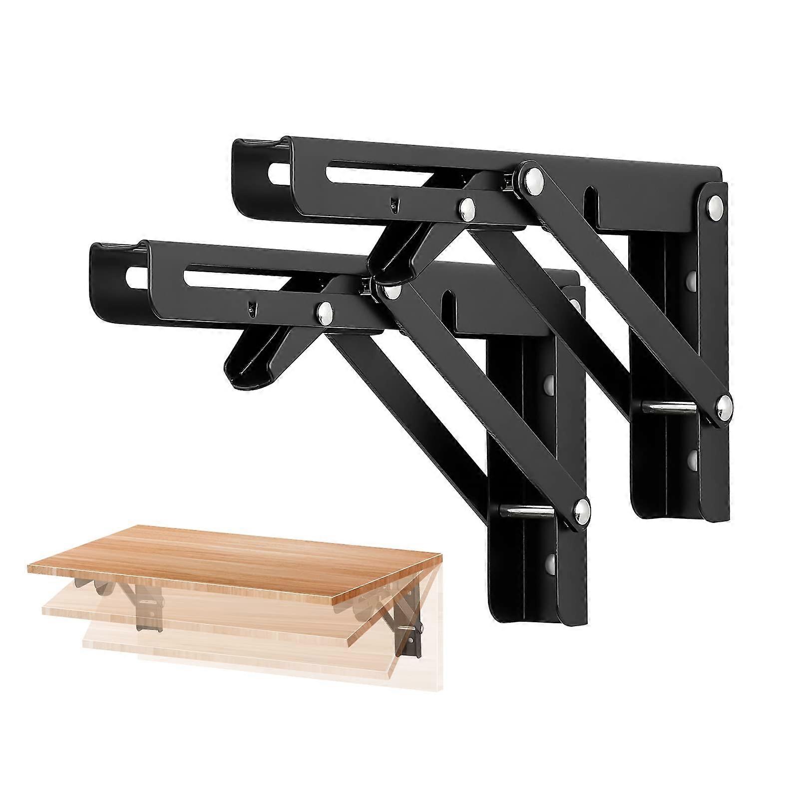 2 Pack Folding Shelf Brackets - Heavy Duty Shelf Brackets 8 Inch Collapsible Shelf Brackets, Folding Bracket